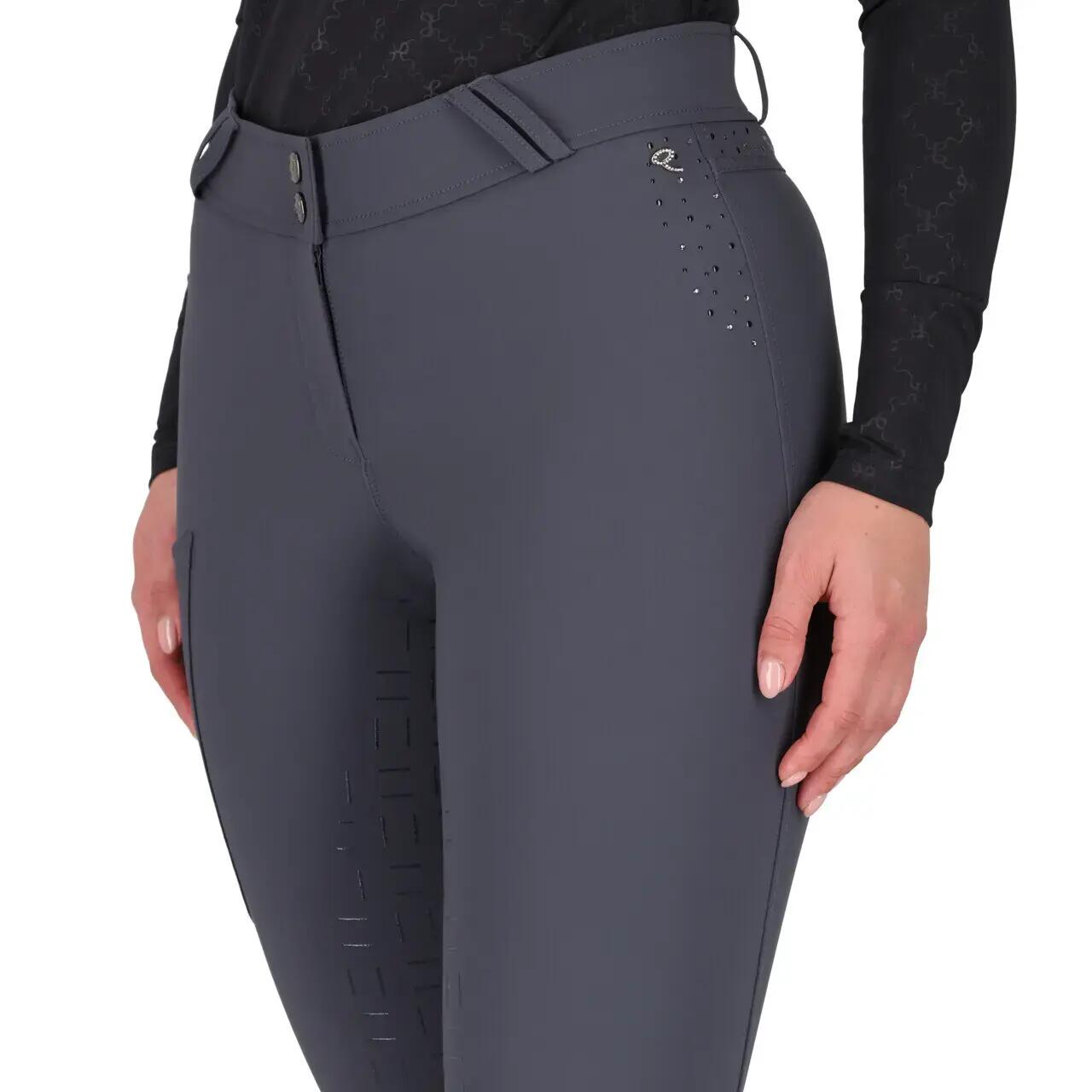 Pantaloni da equitazione full grip da donna QHP Livora 3/5