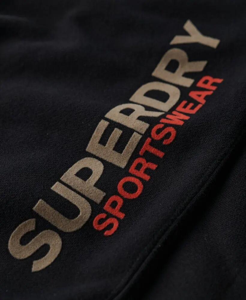 superdry Calças Jogger Boyfriend em algodão – Black 4/7