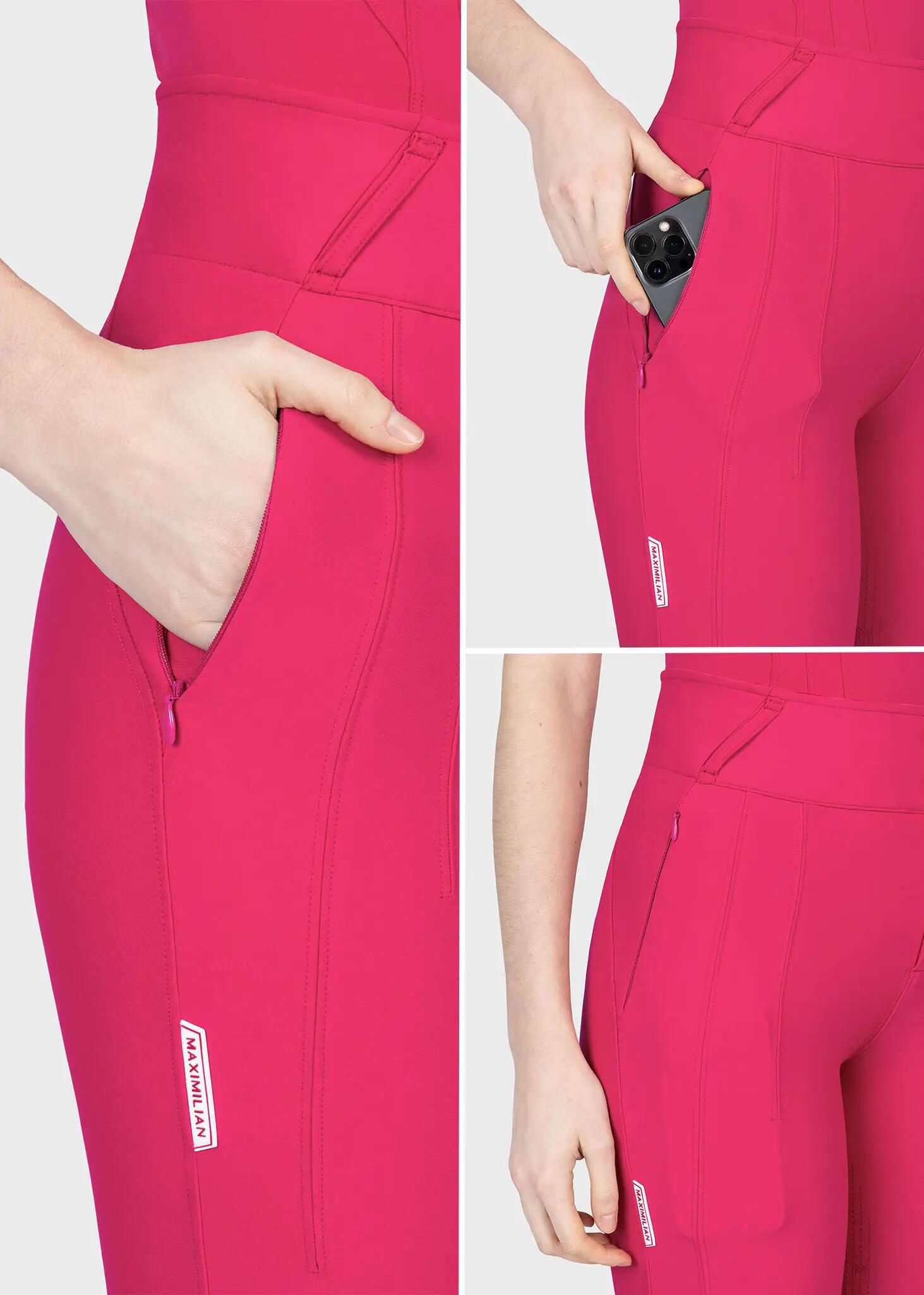Pantalón Mujer Equitación Maximilian Vision Full Grip Frambuesa 5/7