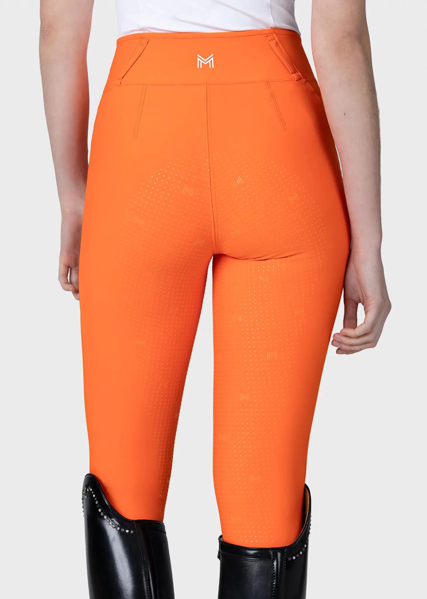 Pantalón Mujer Equitación Maximilian Vision Full Grip Mandarina 3/7