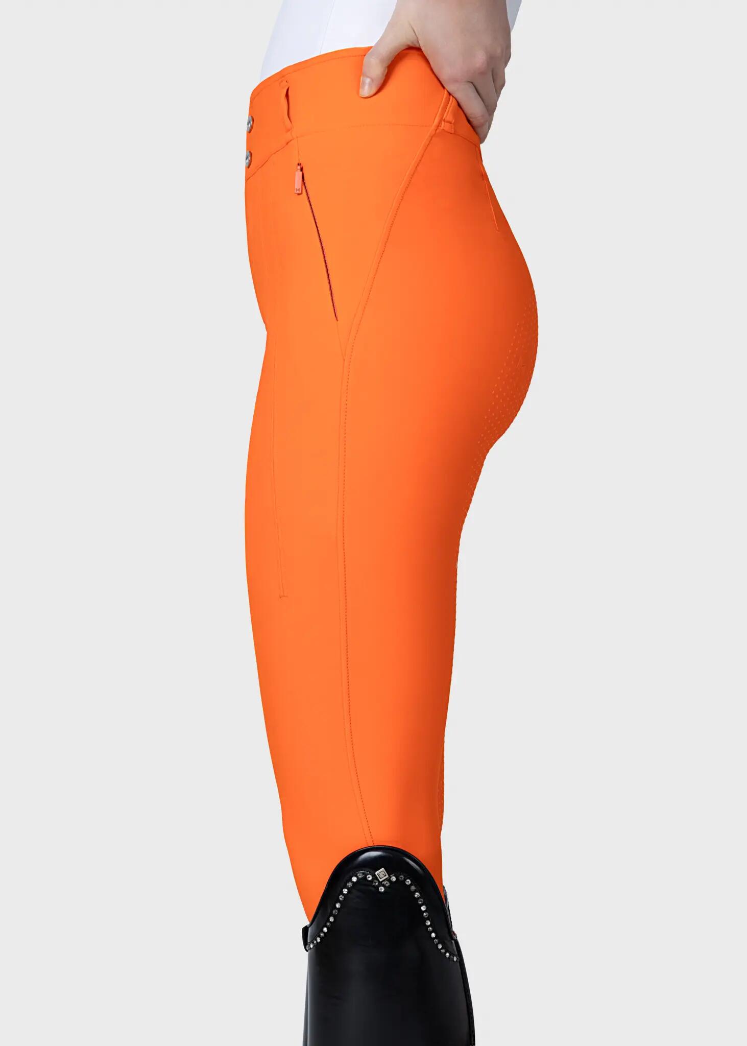 Pantalón Mujer Equitación Maximilian Vision Full Grip Mandarina 2/7