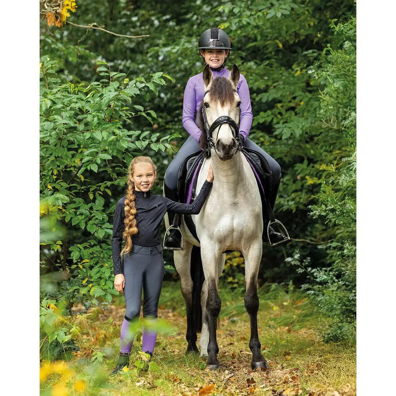 Pantaloni da equitazione full grip per bambina QHP Livora 5/5