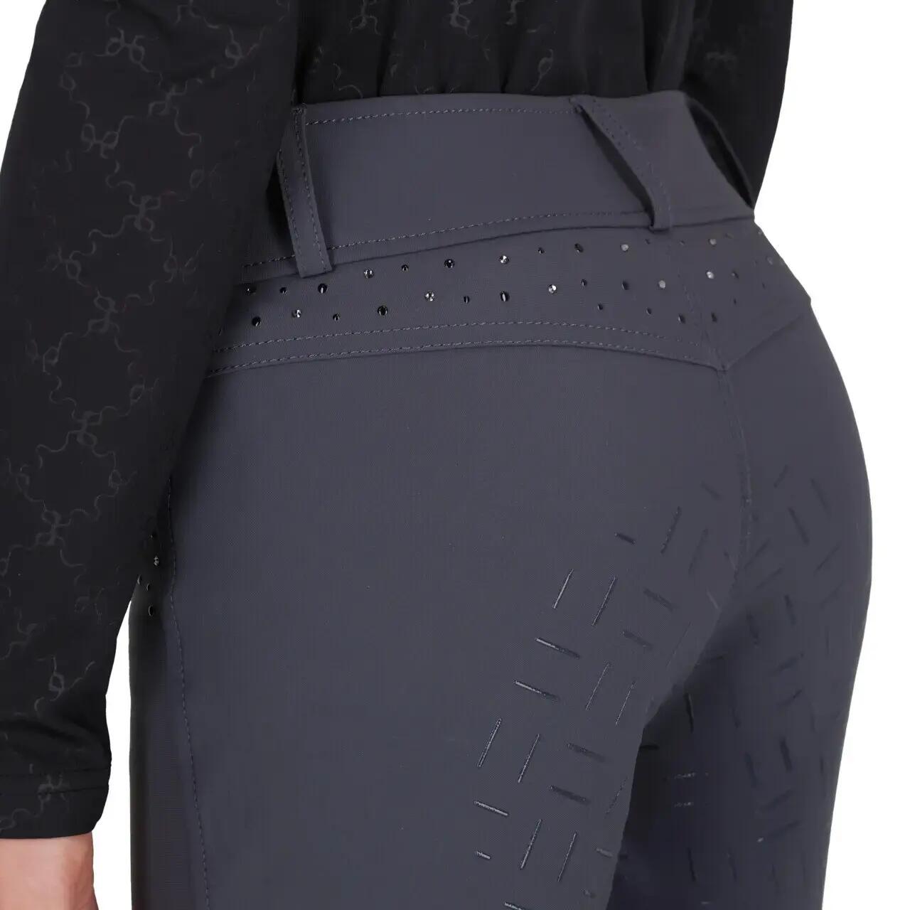 Pantaloni da equitazione full grip per bambina QHP Livora 4/5