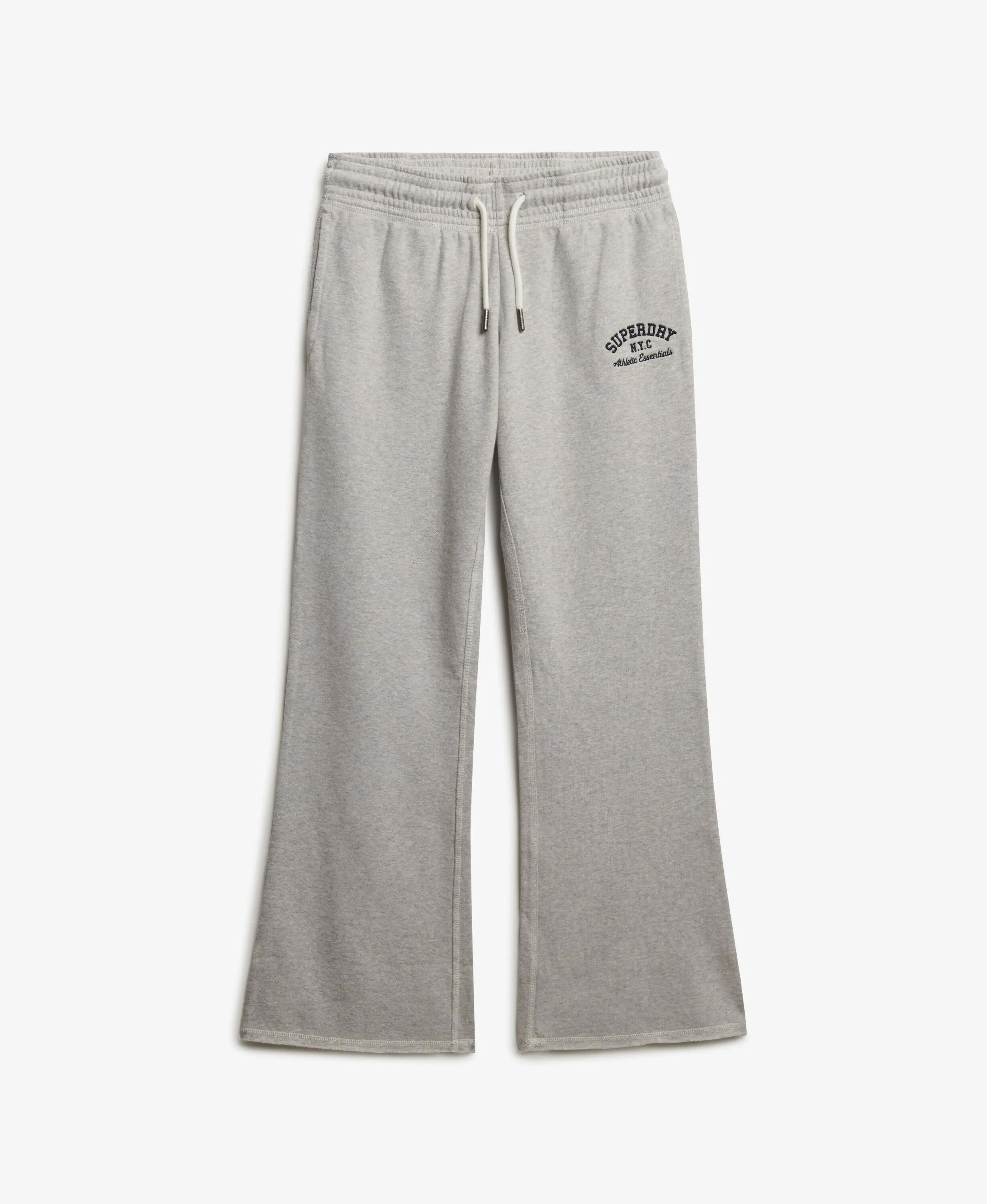 superdry Pantalon Flare Brodé Athletic en Coton – Glacier Grey Marl 7/7