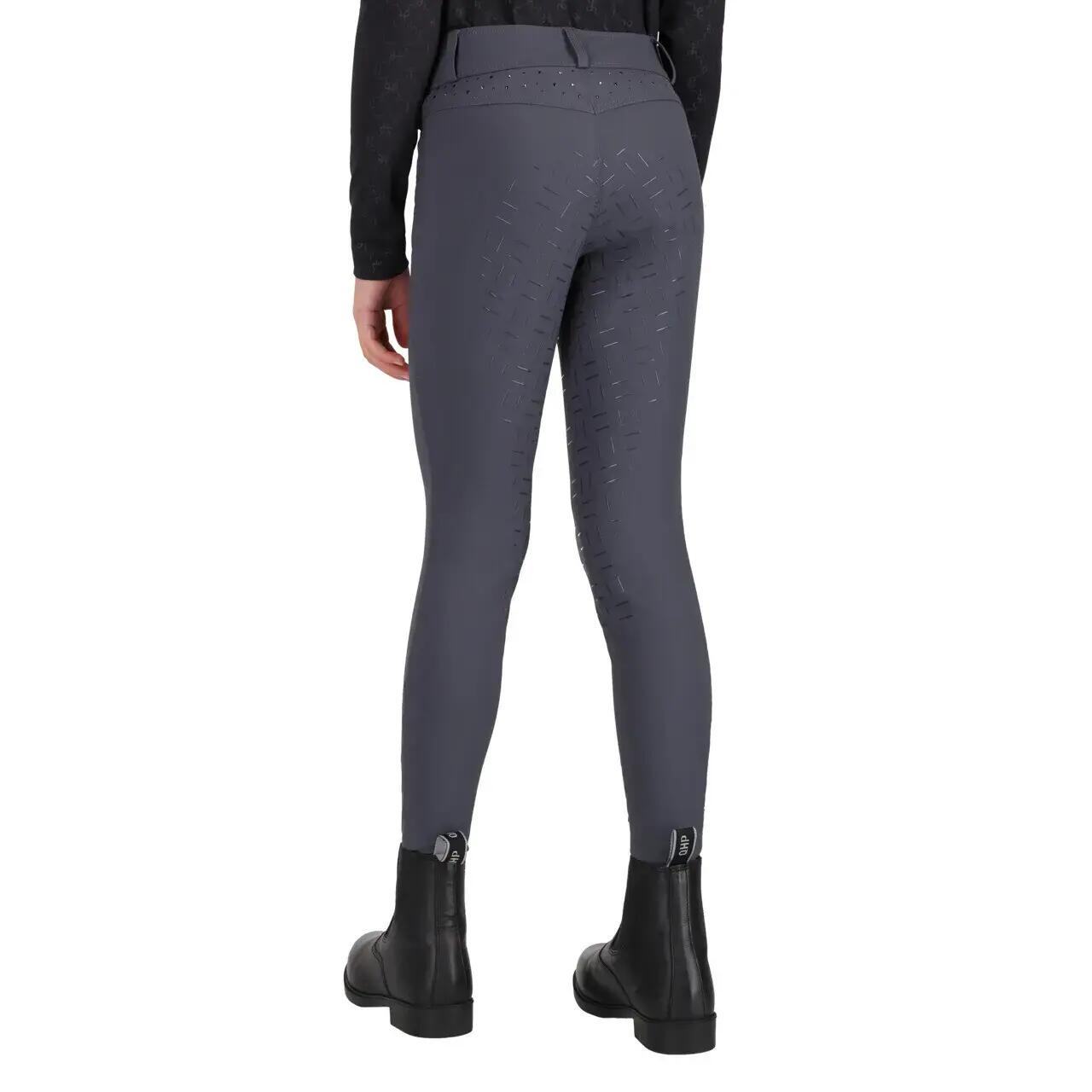 Pantaloni da equitazione full grip per bambina QHP Livora 2/5
