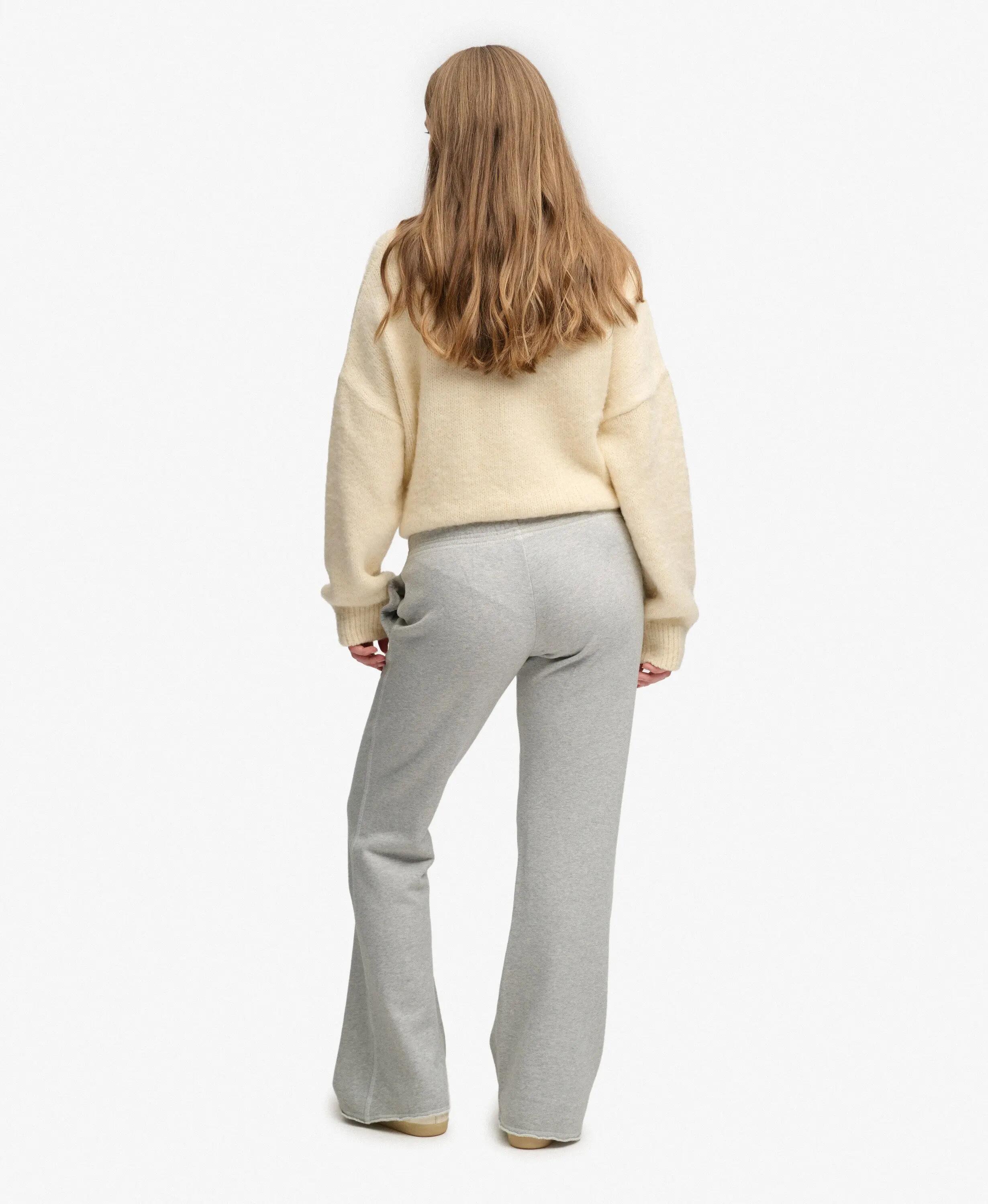 superdry Pantalon Flare Brodé Athletic en Coton – Glacier Grey Marl 5/7