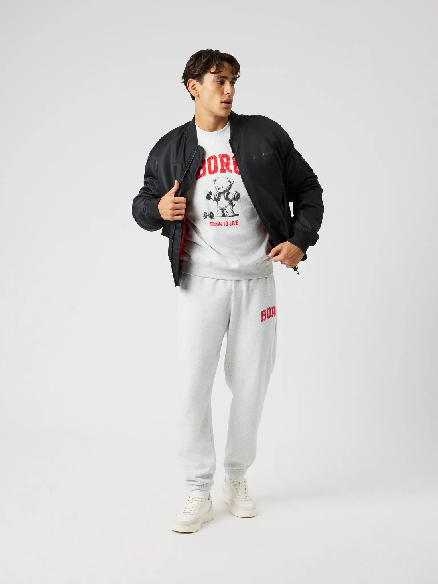 bjorn_borg BORG CLASSIC PRINT SWEATPANTS homem – ULTRA LIGHT GREY MELANGE 3/4