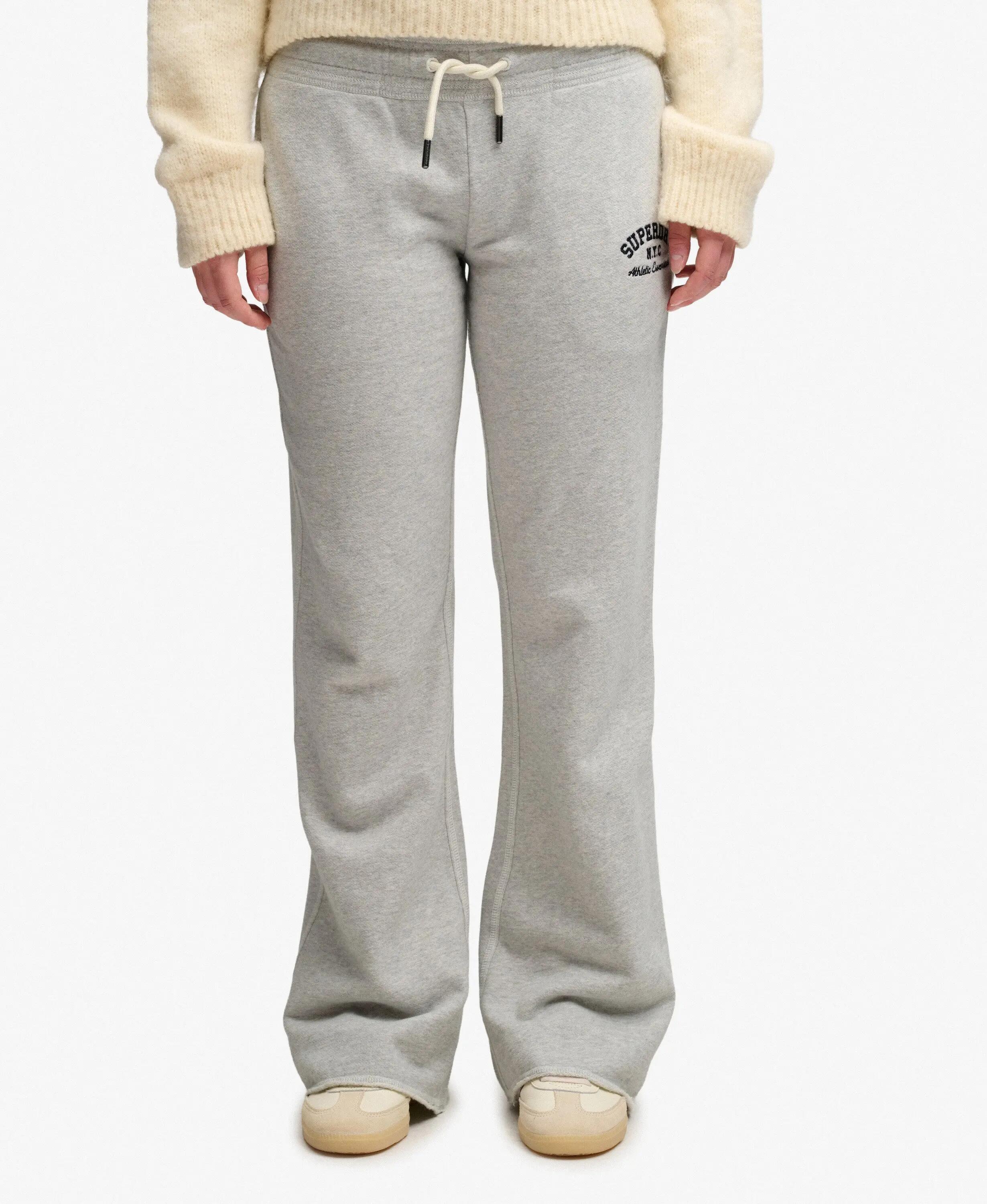 superdry Pantalon Flare Brodé Athletic en Coton – Glacier Grey Marl 3/7