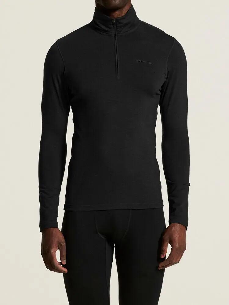 craft Wool 95 HZ LS M – camada base manga comprida 95% lã merino – Black/Melange 3/7