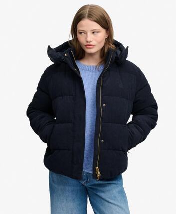 superdry Steppjacke mit Kapuze aus Cord aus recyceltem Polyester – ECLIPSE
