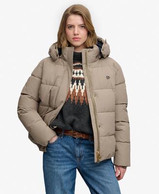 Superdry premium gewatteerde jas met capuchon van gerecycled polyester – fallen