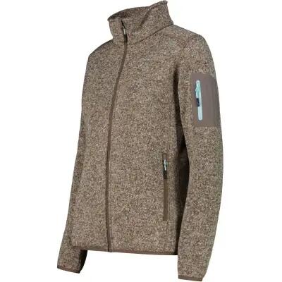 CMP Damen Knit-Tech Fleecejacke 100% Polyester – 04QV Toffee-Cream 2/6