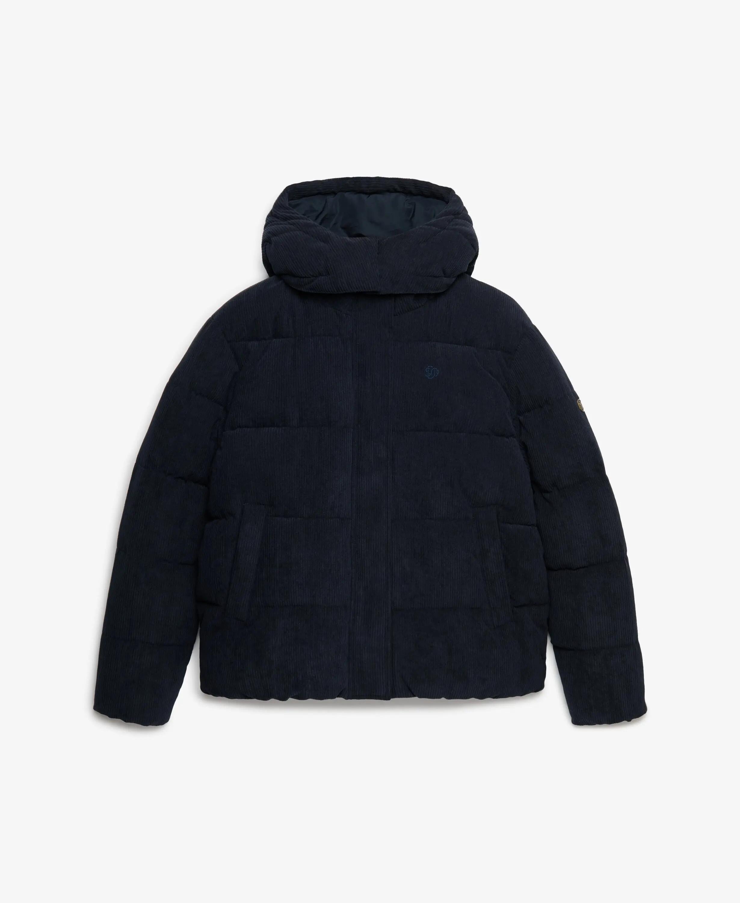 superdry Casaco acolchoado com capuz em veludo cotelê reciclado – ECLIPSE NAVY 7/7