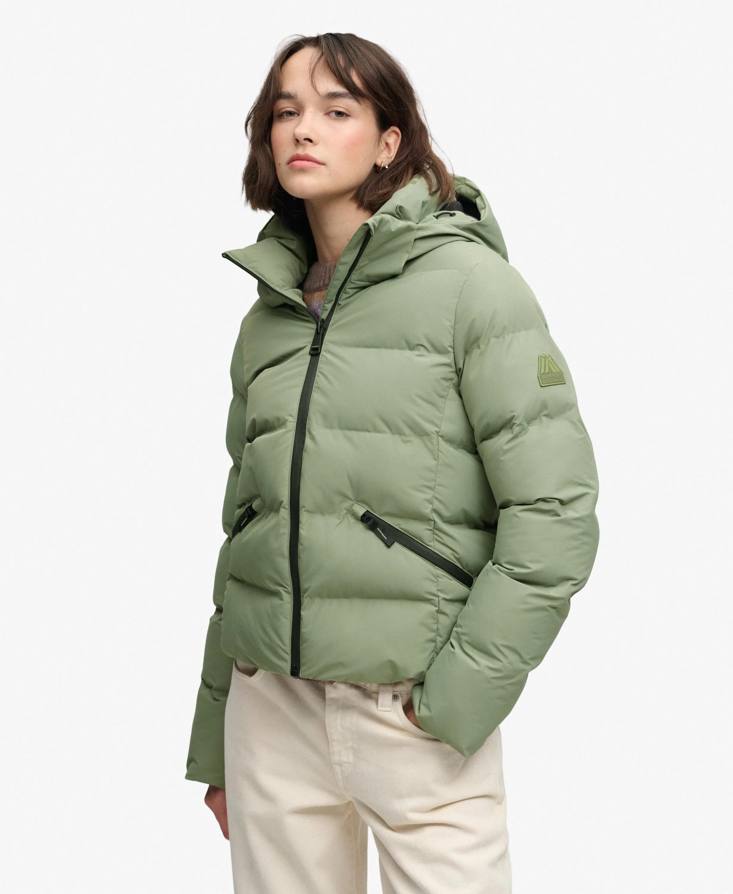 superdry Casaco Acolchoado com Capuz – Enchimento reciclado – Light Khaki Green 5/7