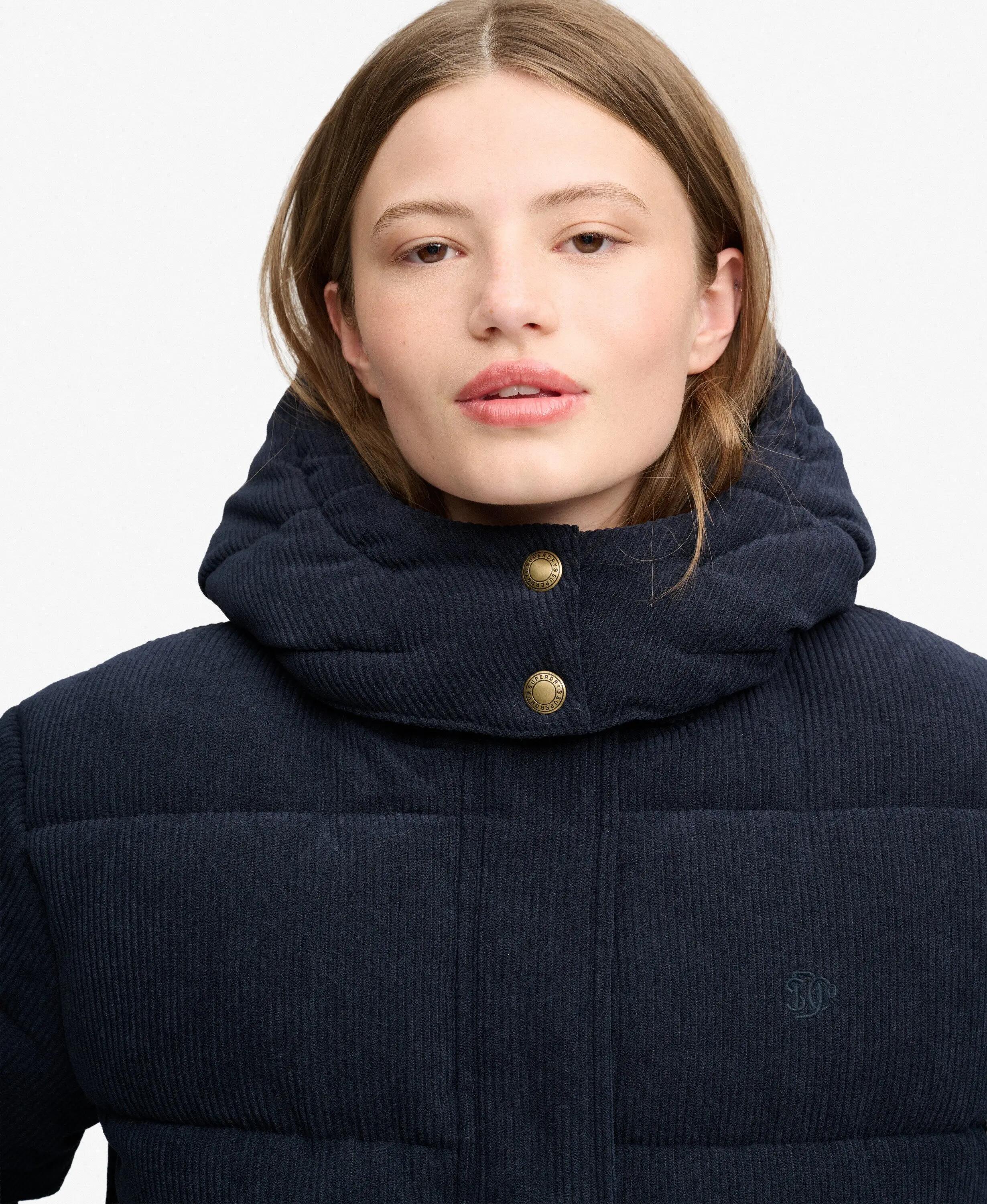 superdry Casaco acolchoado com capuz em veludo cotelê reciclado – ECLIPSE NAVY 4/7