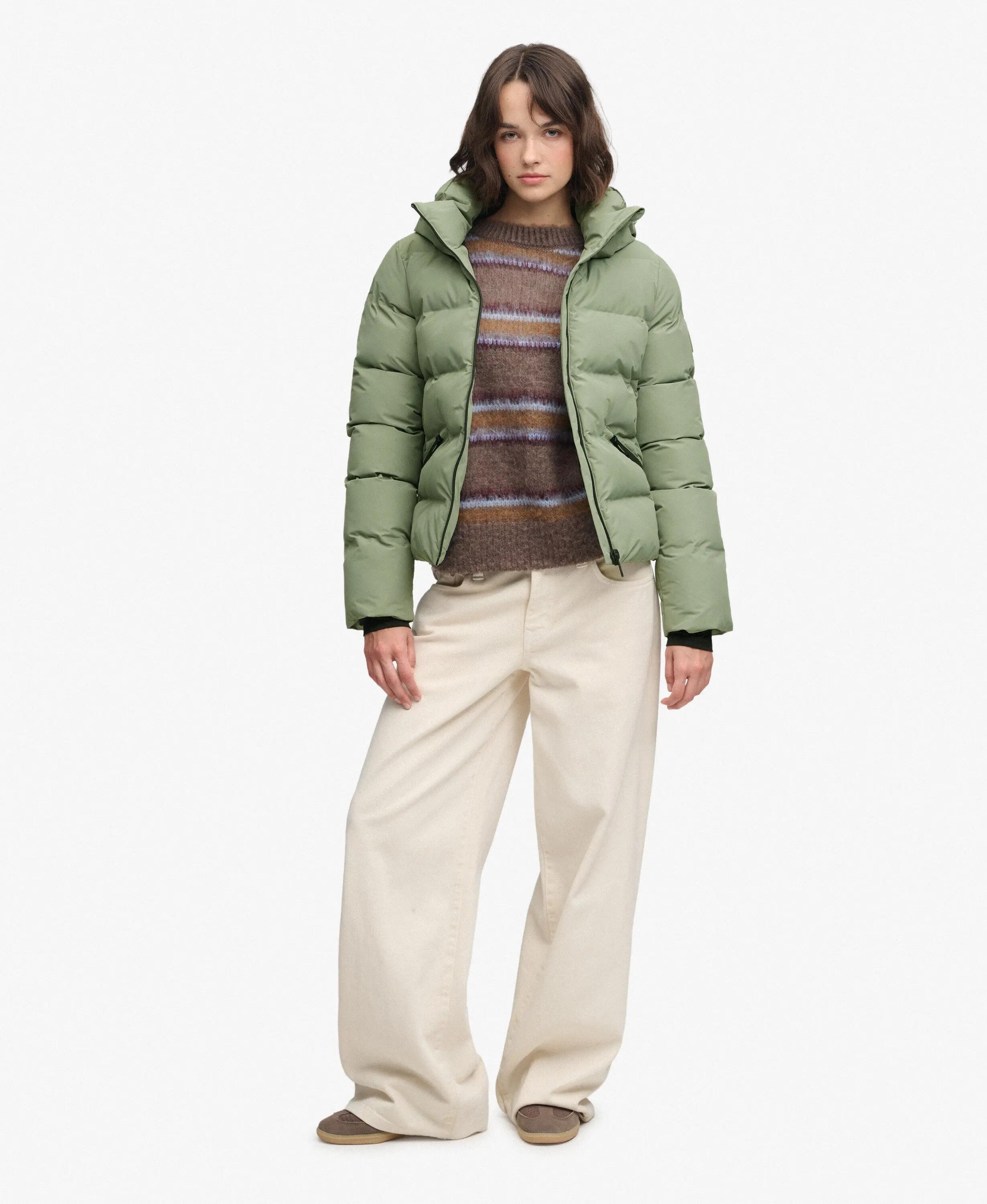 superdry Casaco Acolchoado com Capuz – Enchimento reciclado – Light Khaki Green 3/7