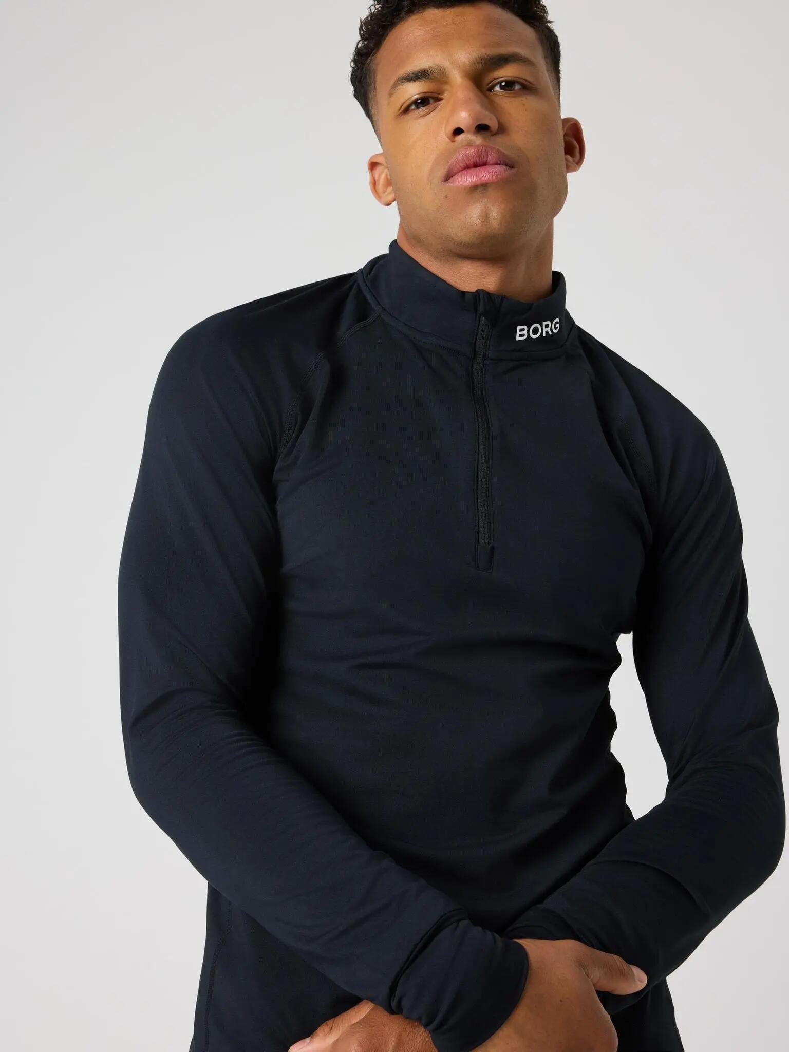 bjorn_borg Veste mi-zip en polyester recyclé – BLACK BEAUTY 5/5