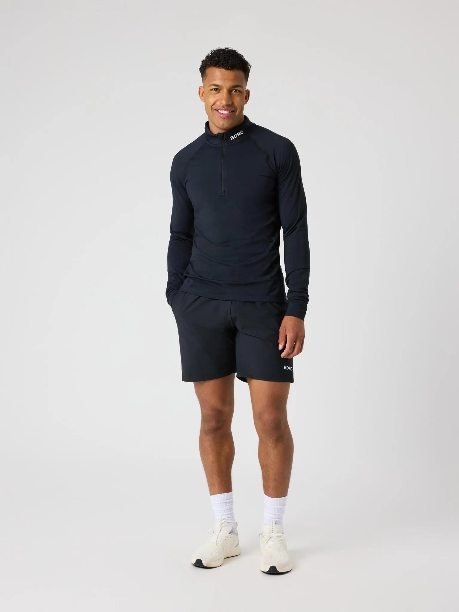 bjorn_borg Veste mi-zip en polyester recyclé – BLACK BEAUTY 3/5