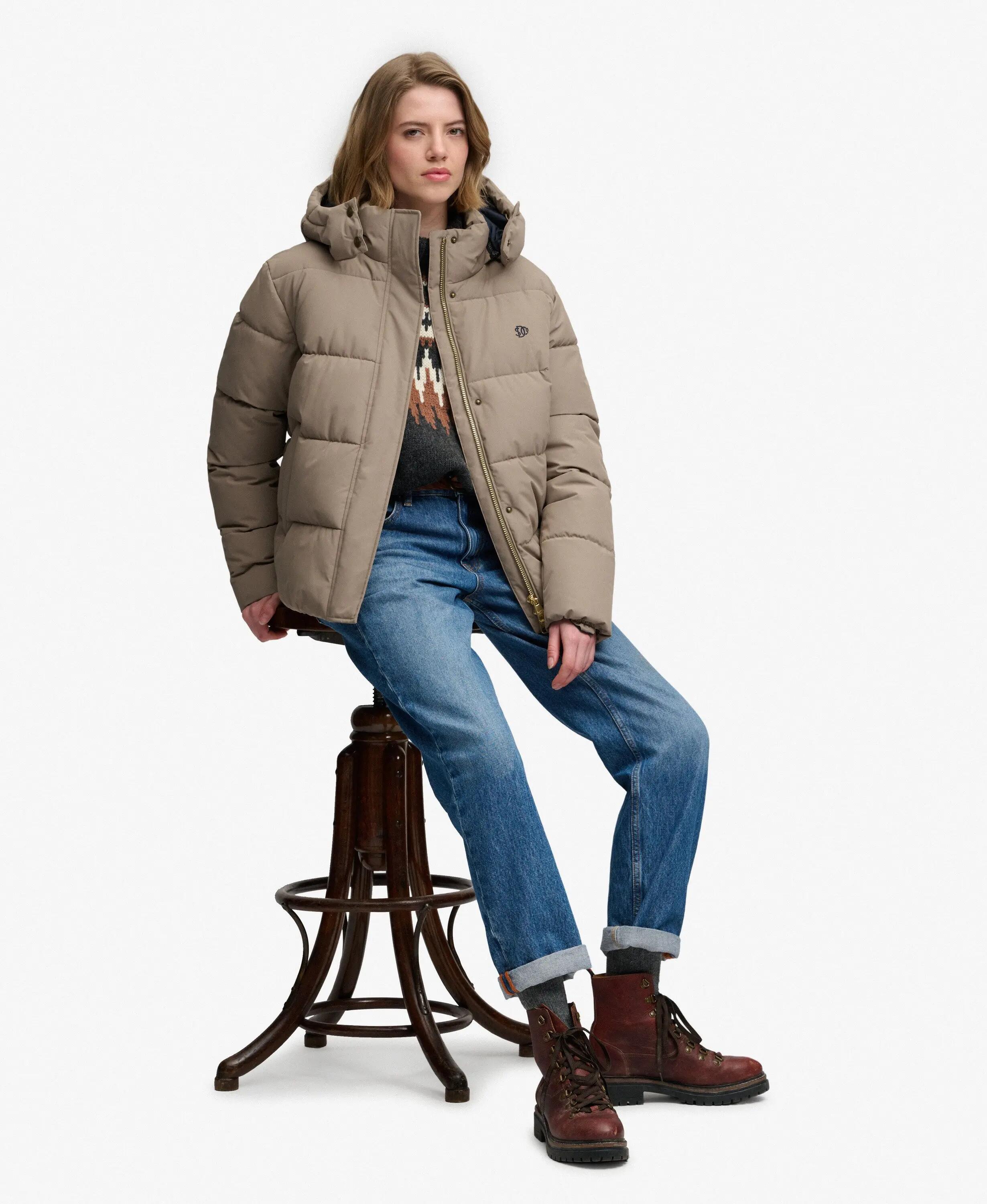 superdry Premium gewatteerde jas met capuchon van gerecycled polyester – Fallen 2/7