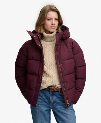 Superdry premium gewatteerde jas met capuchon van gerecycled polyester – fallen
