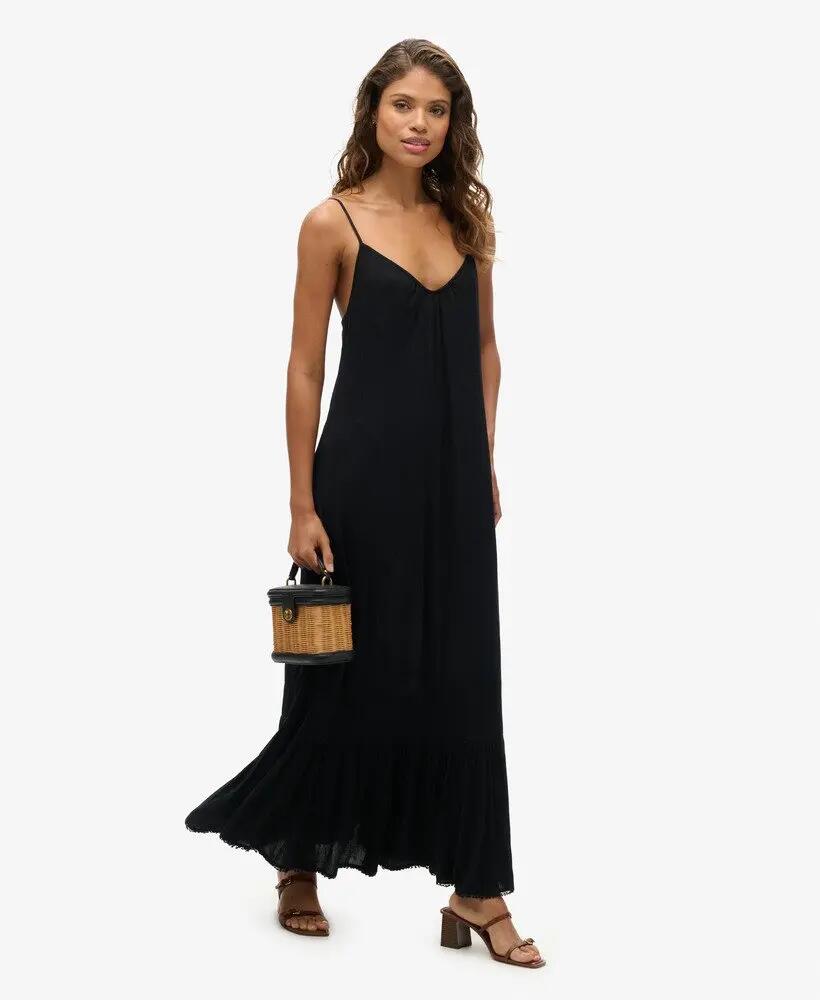 superdry Vestido Longo Cami em Viscose – JET BLACK 4/4