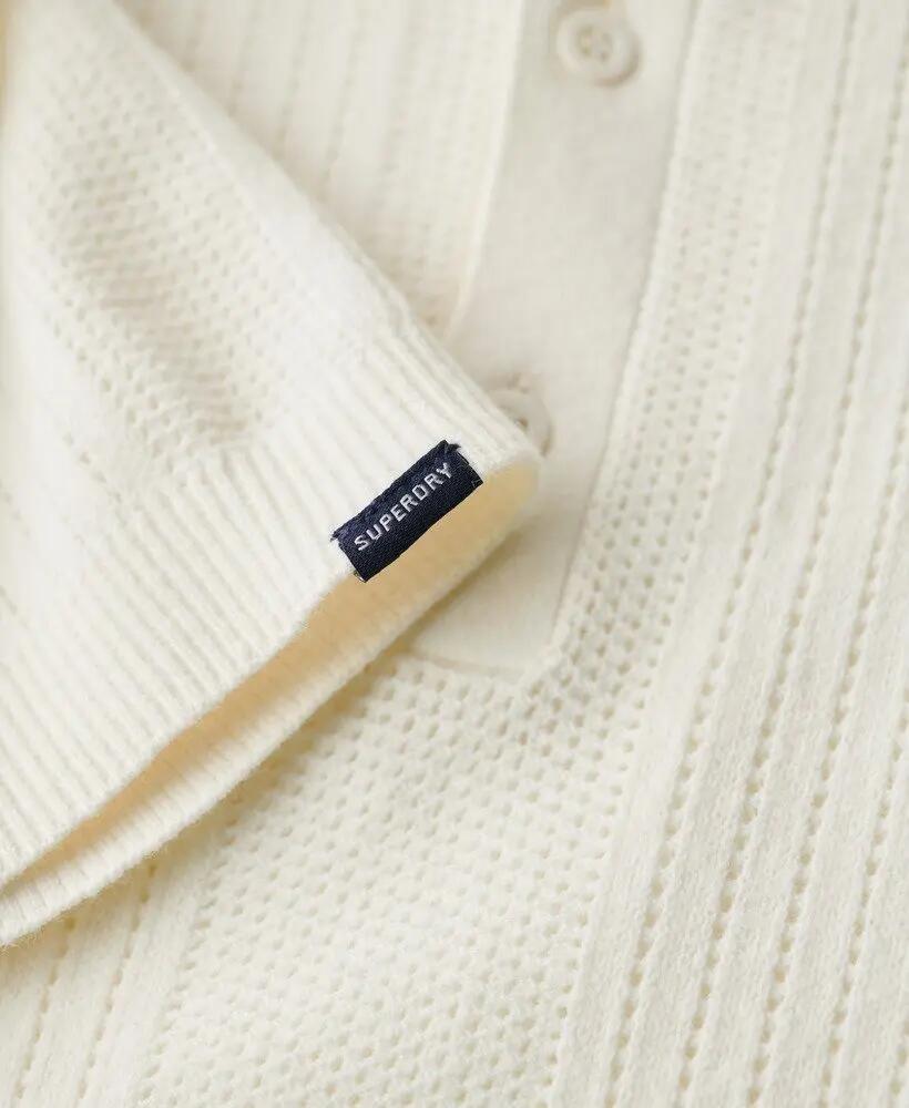 superdry Polo malha manga curta corte slim – OFF WHITE 6/7