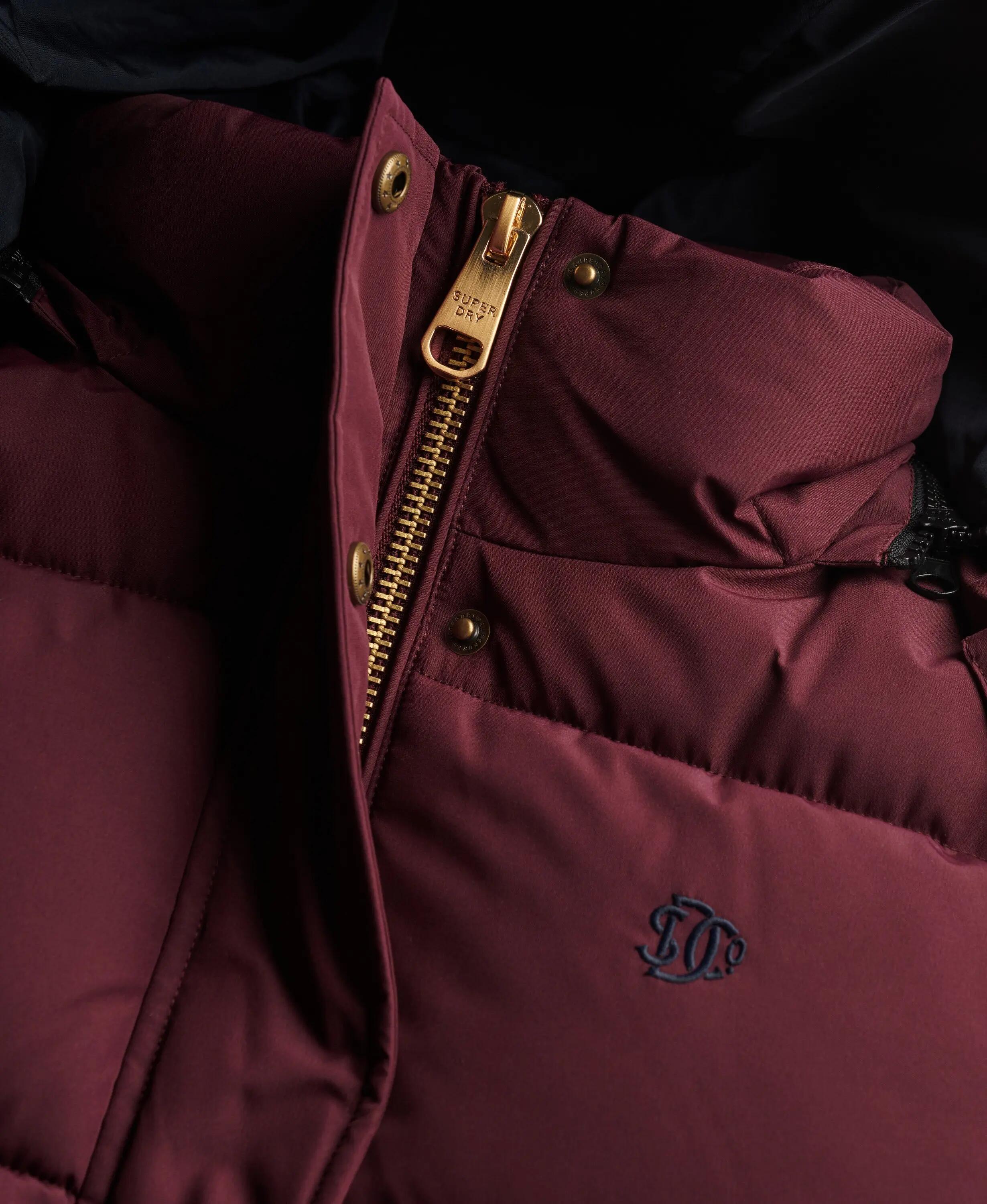 superdry Premium Kapuzen-Pufferjacke, wattiert und warm – Fig Purple 6/7