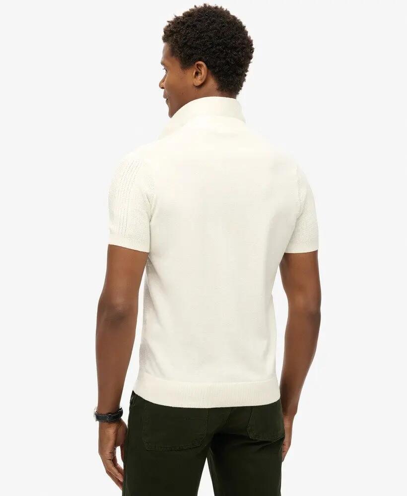 superdry Polo malha manga curta corte slim – OFF WHITE 4/7