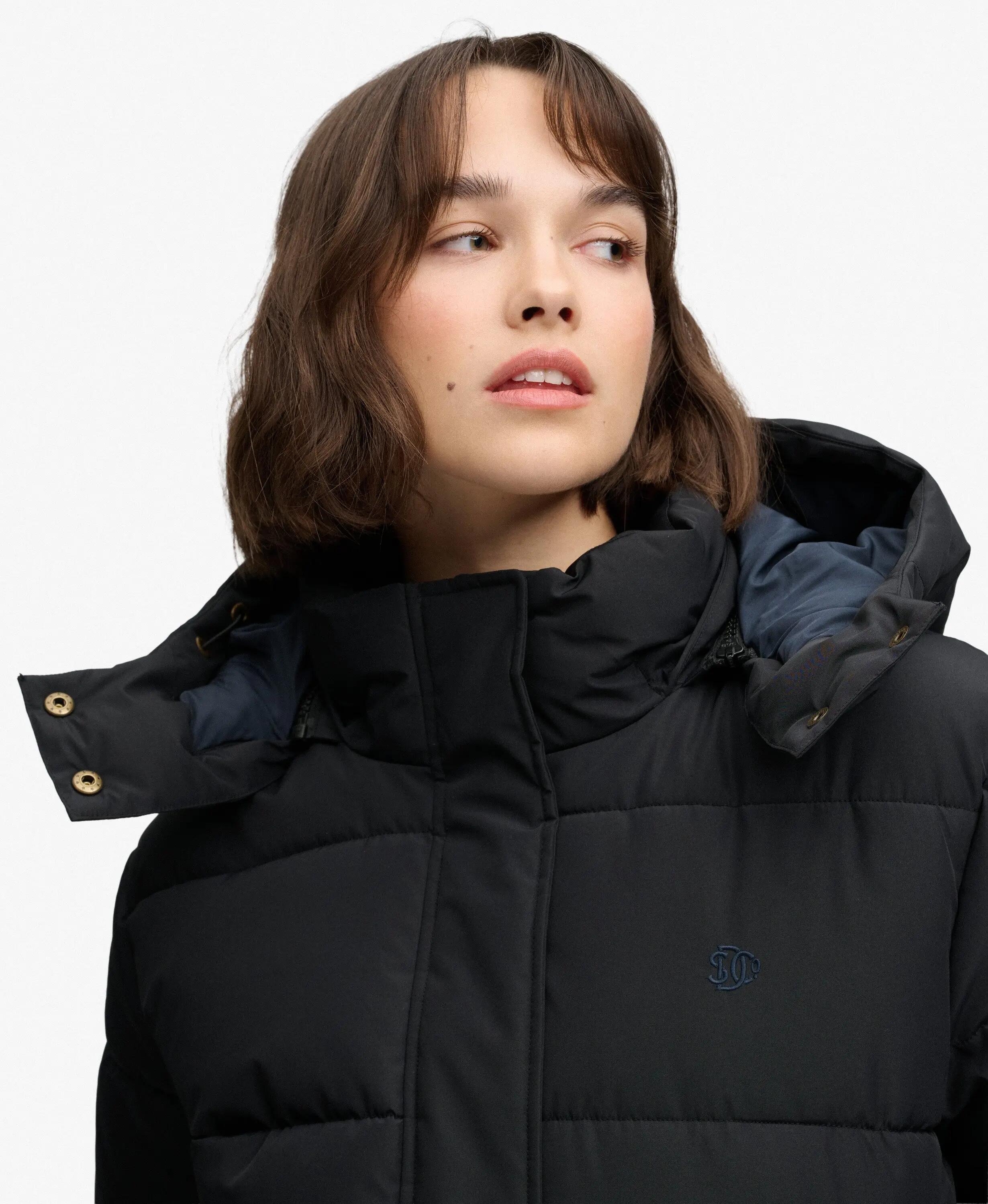 superdry Casaco acolchoado Premium com capuz para mulher, forrado – Black 5/7