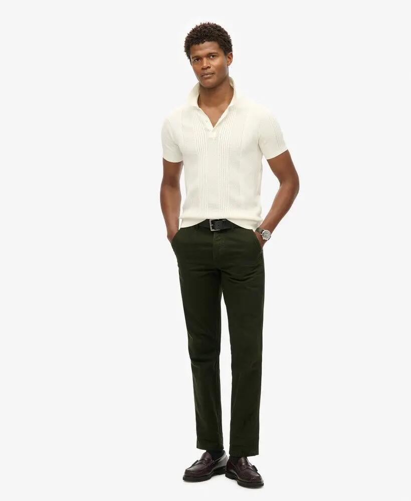 superdry Polo malha manga curta corte slim – OFF WHITE 2/7