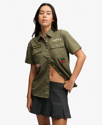 Superdry korte mouw scout overhemd van biologisch katoen – gunmetal