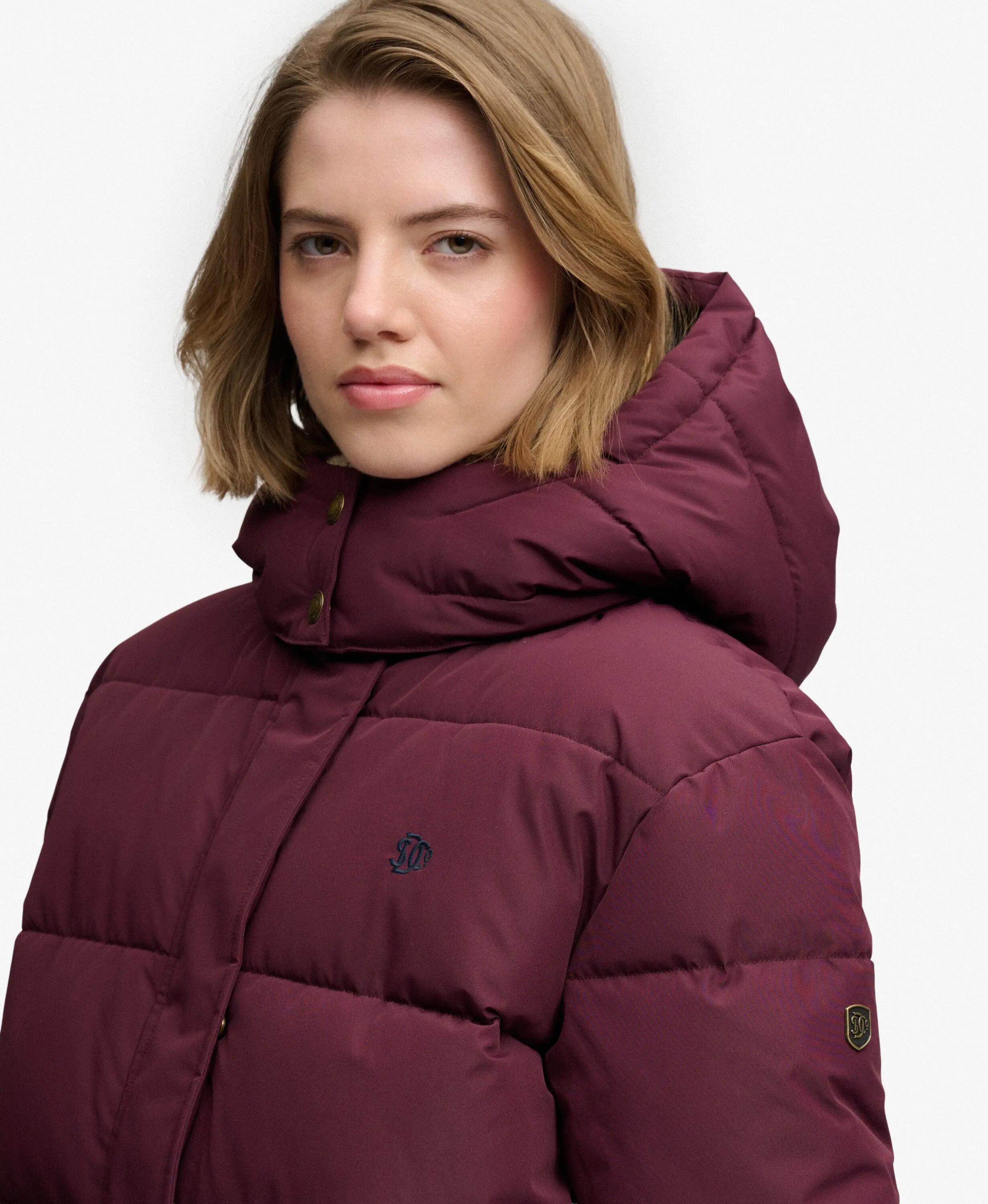 superdry Premium Kapuzen-Pufferjacke, wattiert und warm – Fig Purple 3/7