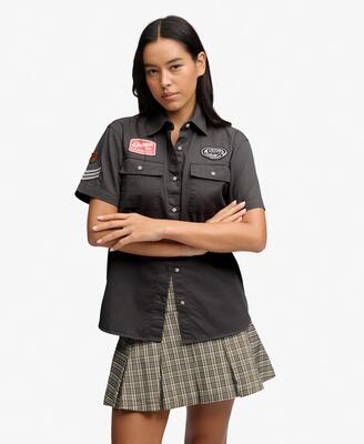 Superdry korte mouw scout overhemd van biologisch katoen – gunmetal