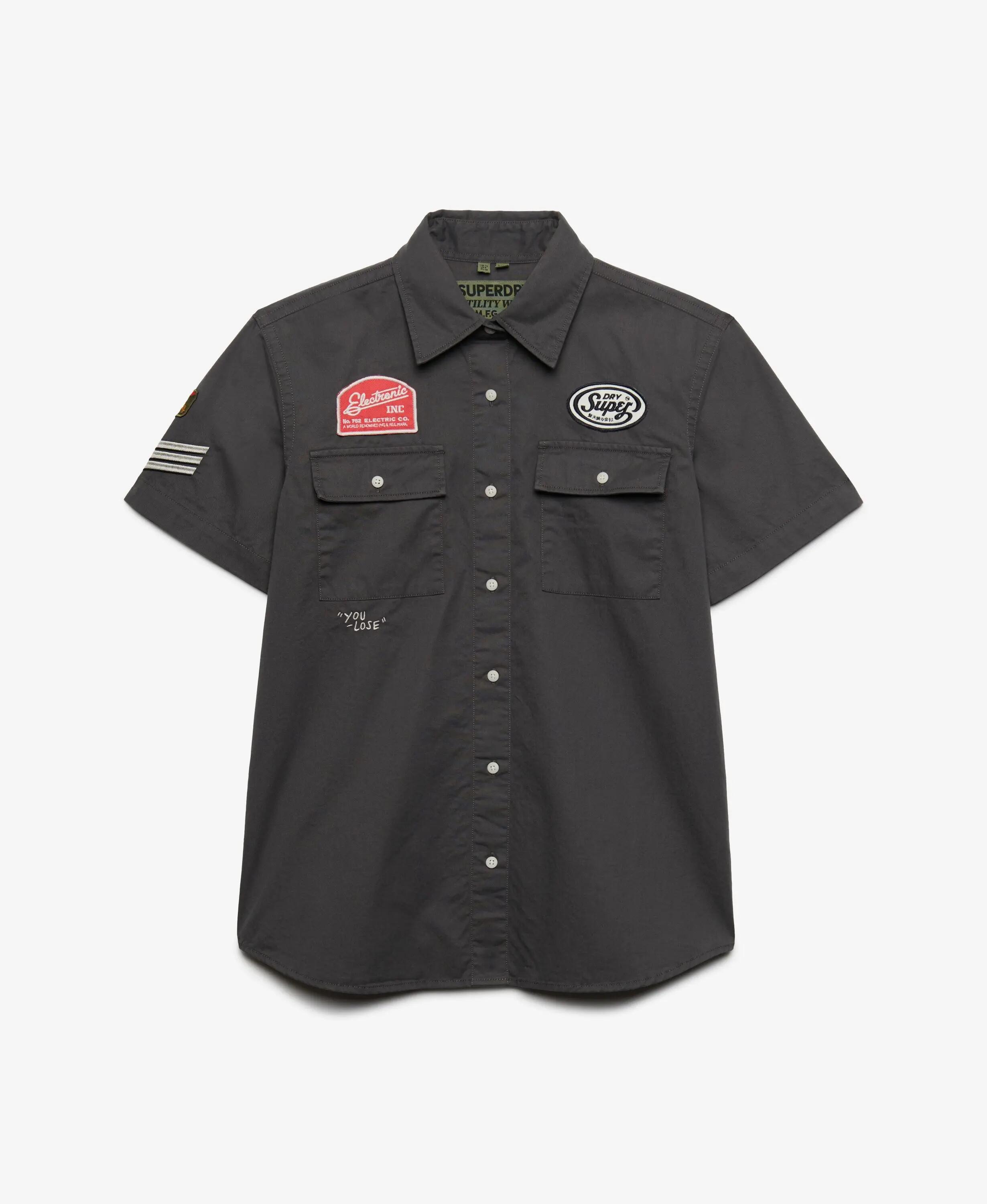 superdry Kurzarm-Scout-Hemd aus Bio-Baumwolle – Gunmetal 7/7