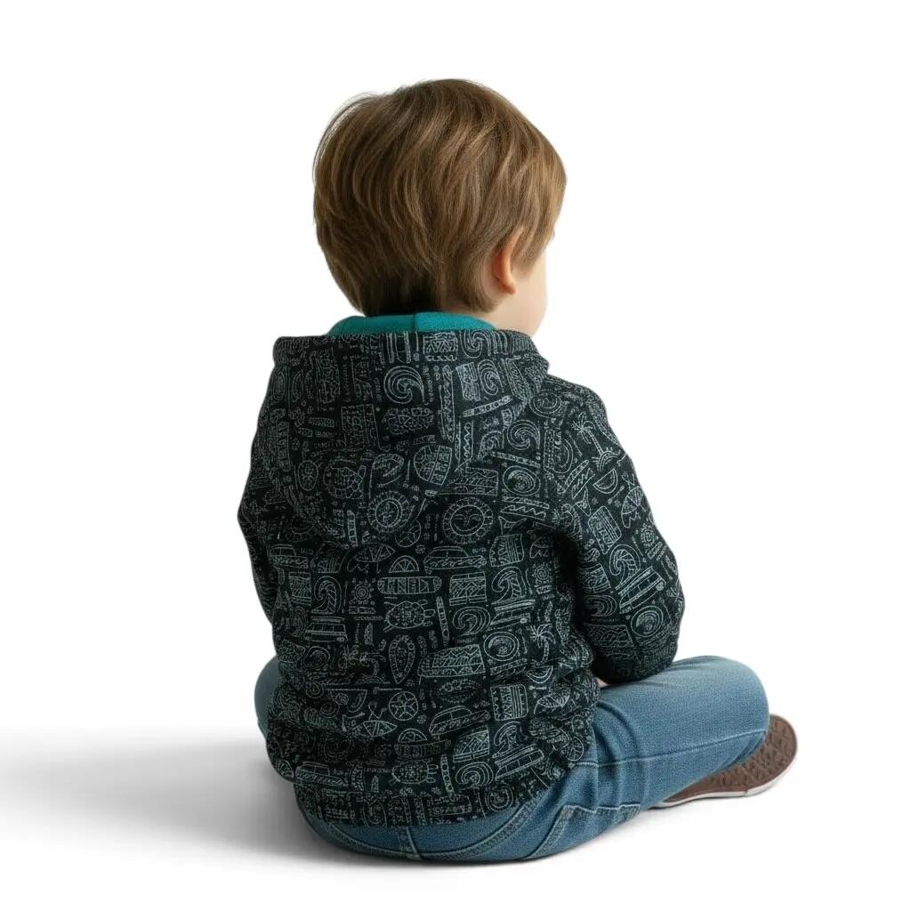 Niño/a Surf Chaqueta de Lluvia Impermeable Cortavientos Forro Polar Tribal Surf 5/5
