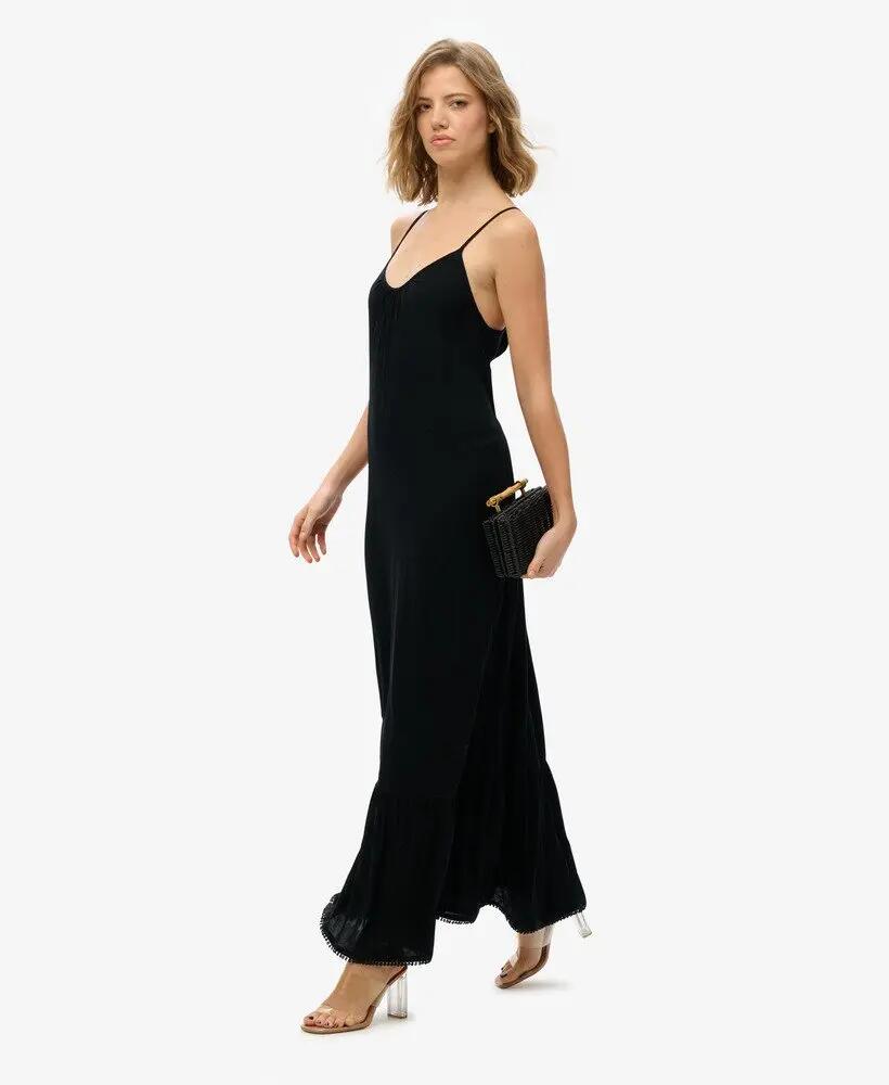 superdry Vestido maxi Cami em renda e viscose – Black 3/5