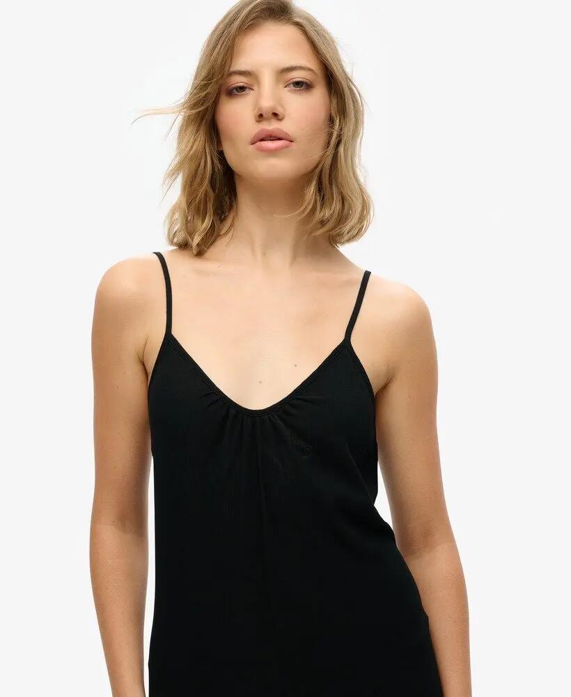 superdry Vestido maxi Cami em renda e viscose – Black 2/5