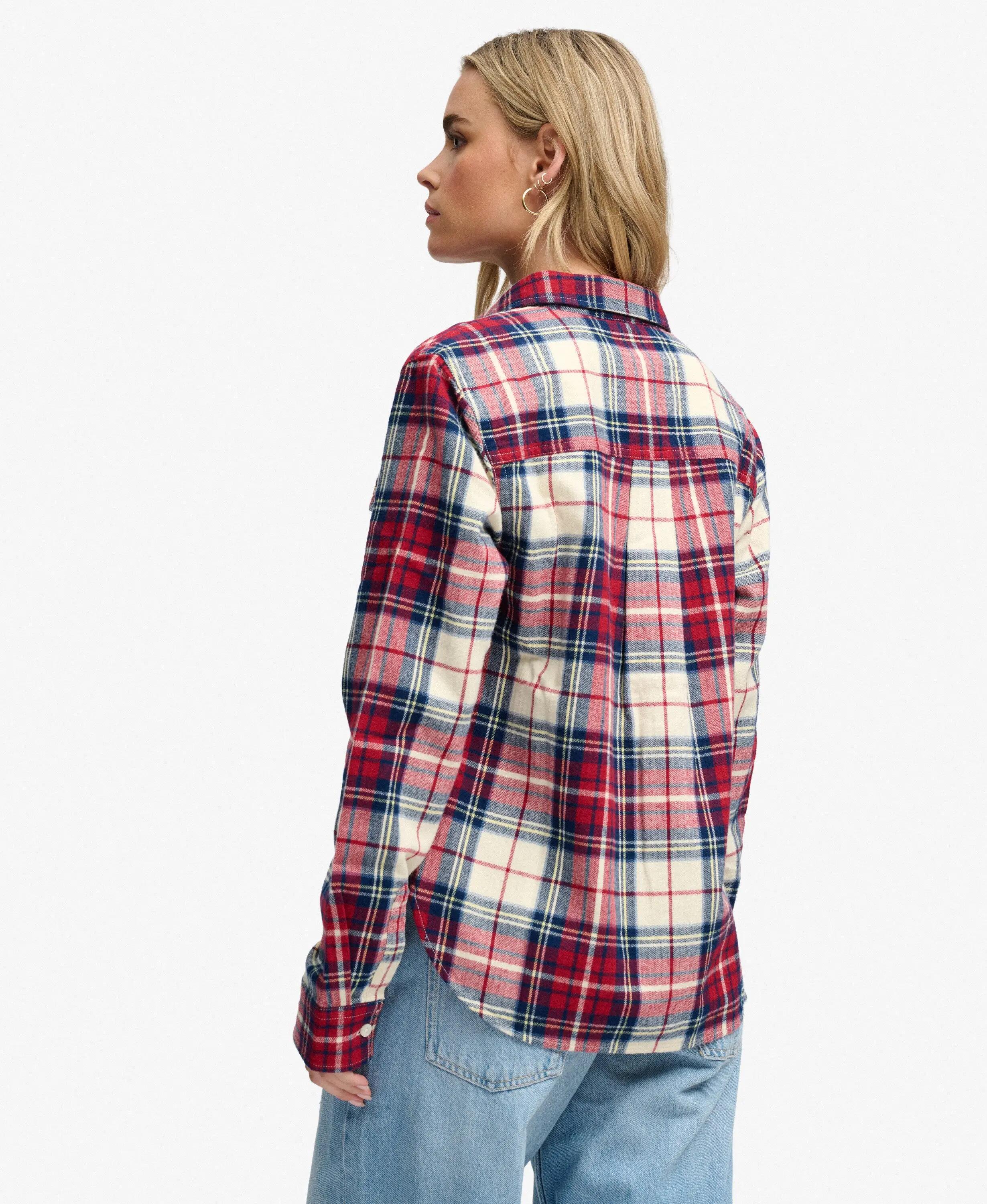 superdry Camisa Lumberjack em flanela xadrez – Delta Check Red 5/5