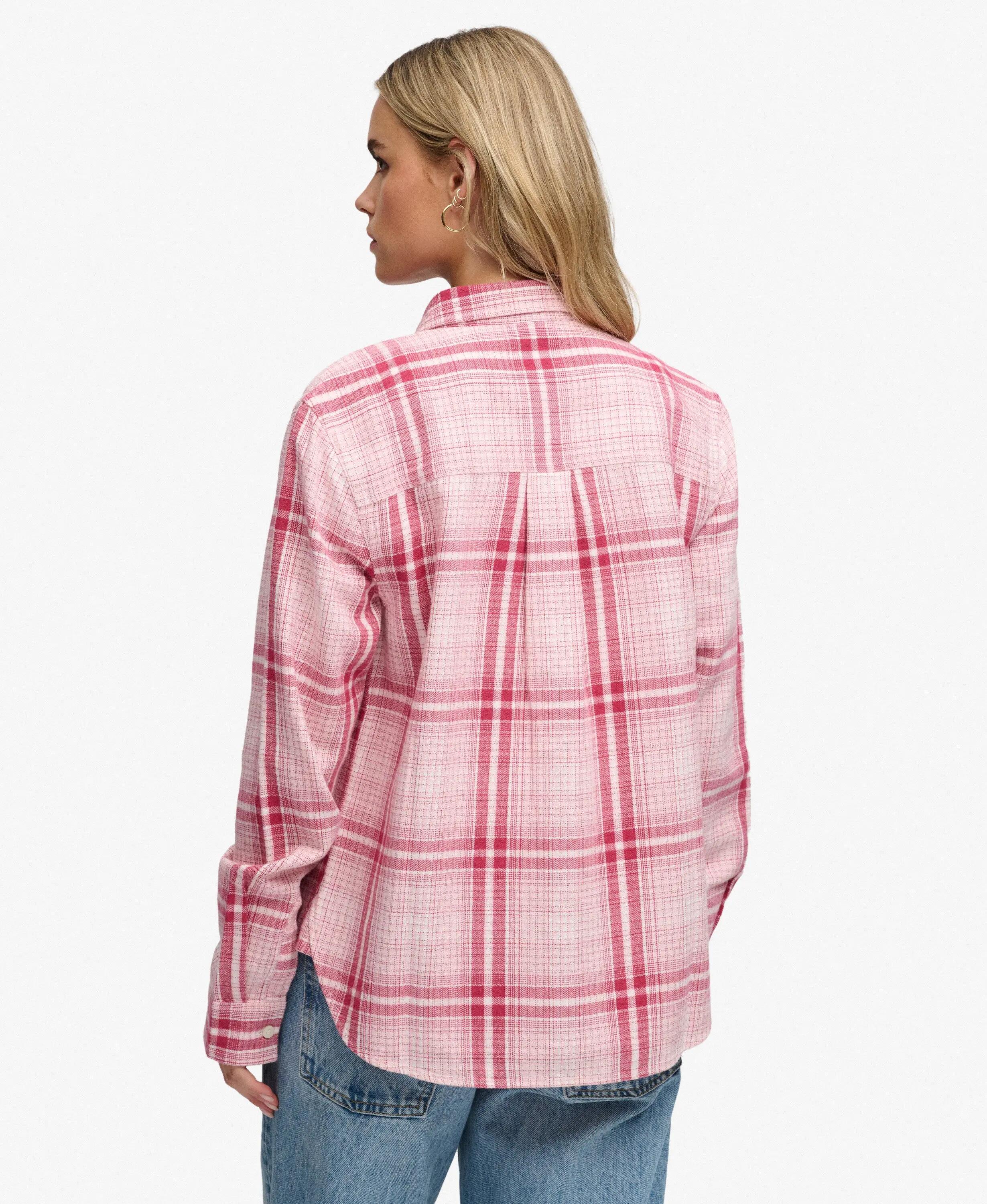 superdry Camicia Lumberjack a Quadri in Flanella – 100% Cotone Biologico – Pink 5/5