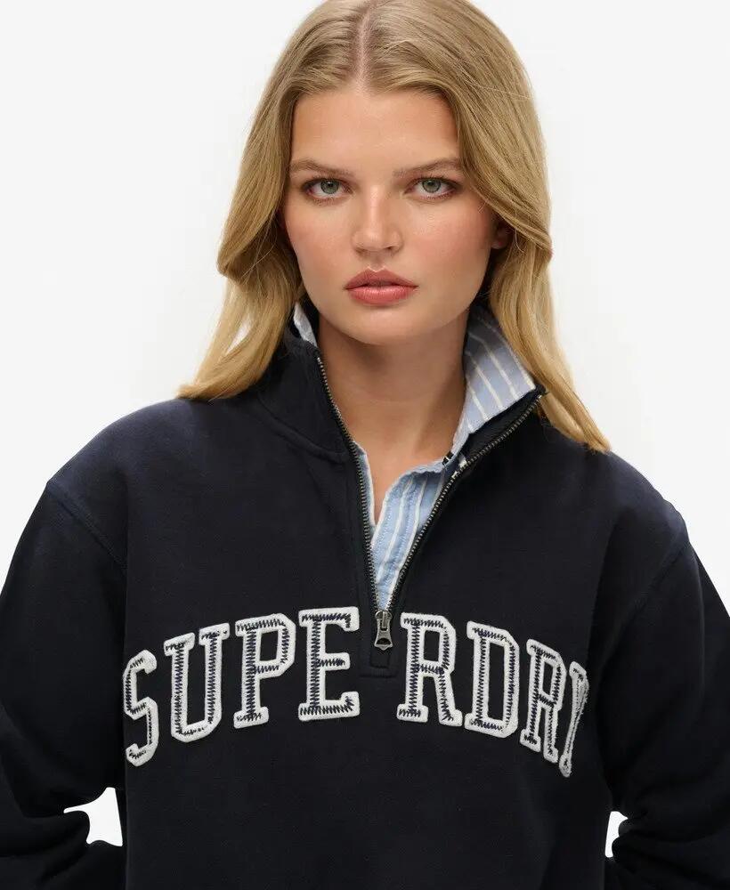 superdry Sudadera half zip Athletic Essentials 100% algodón, corte holgado – 3/6