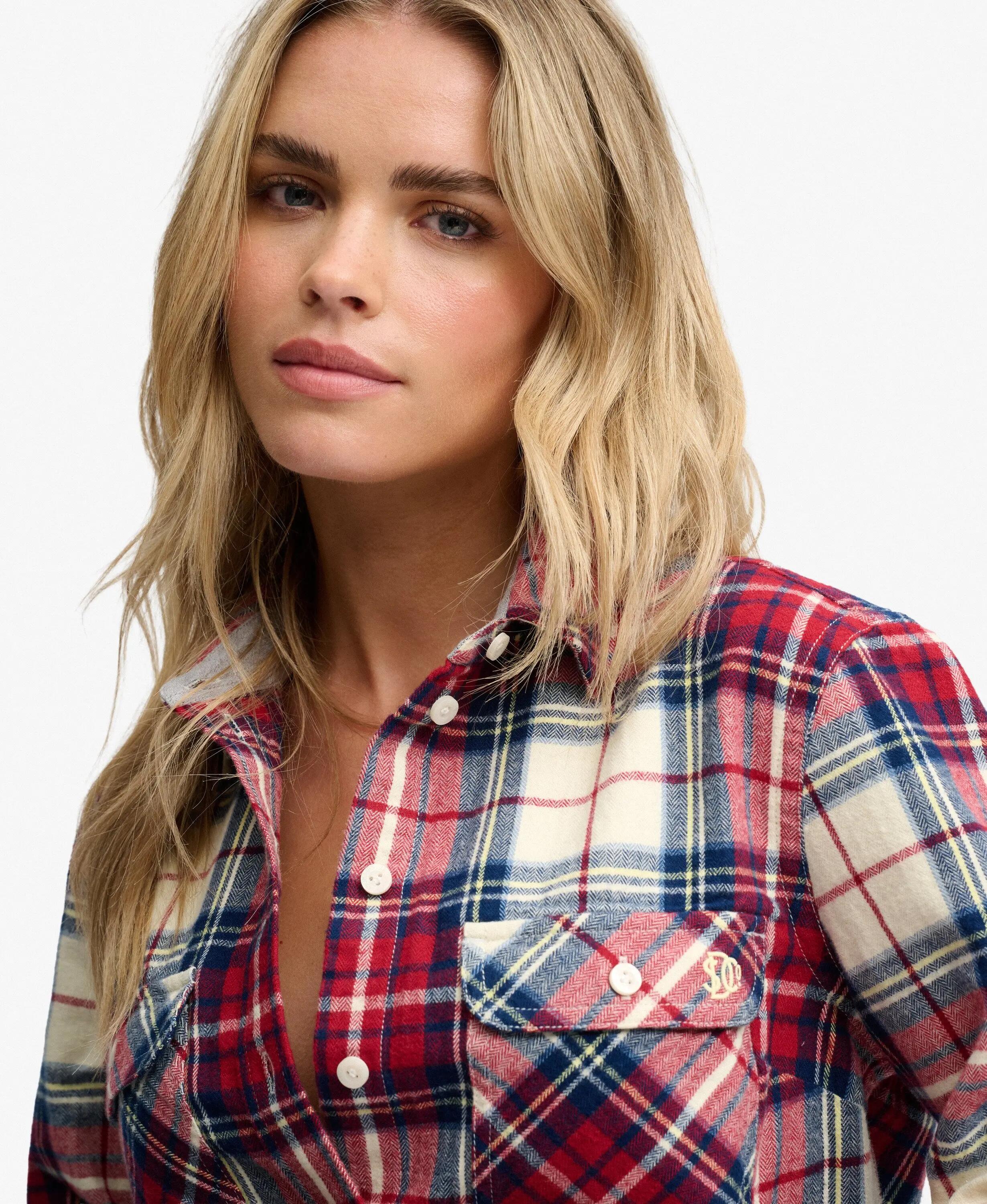 superdry Camisa Lumberjack em flanela xadrez – Delta Check Red 4/5