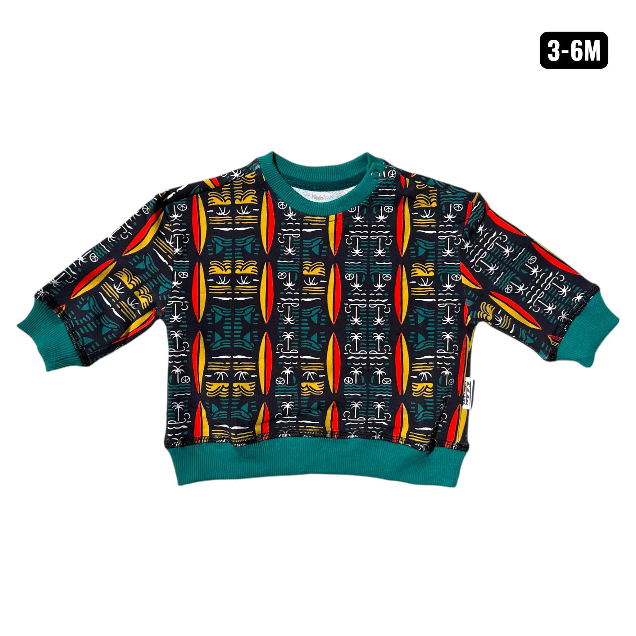 Niño/a Surf Sudadera Ligera Algodón Estampado Tribal Tribal Boards 3/4