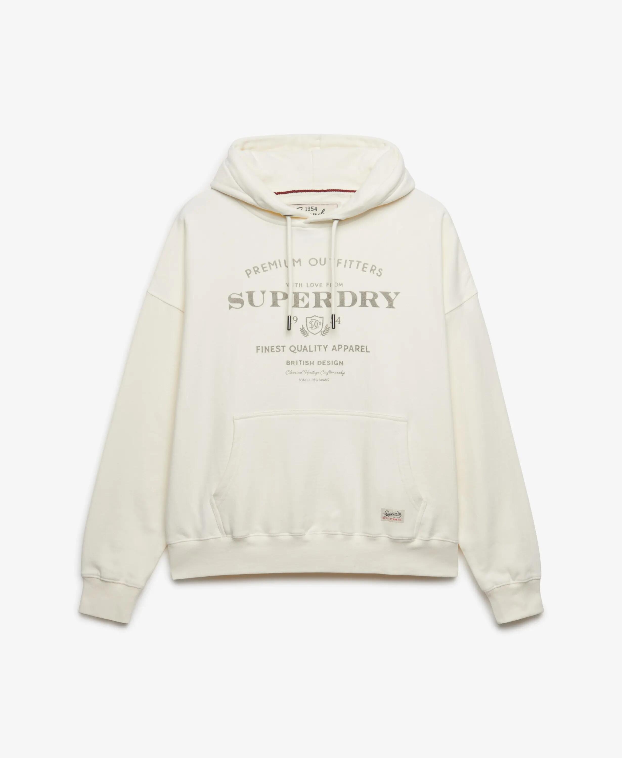 superdry Sweat com capuz Luxe Casual corte oversize – CREAM/NAVY 6/6