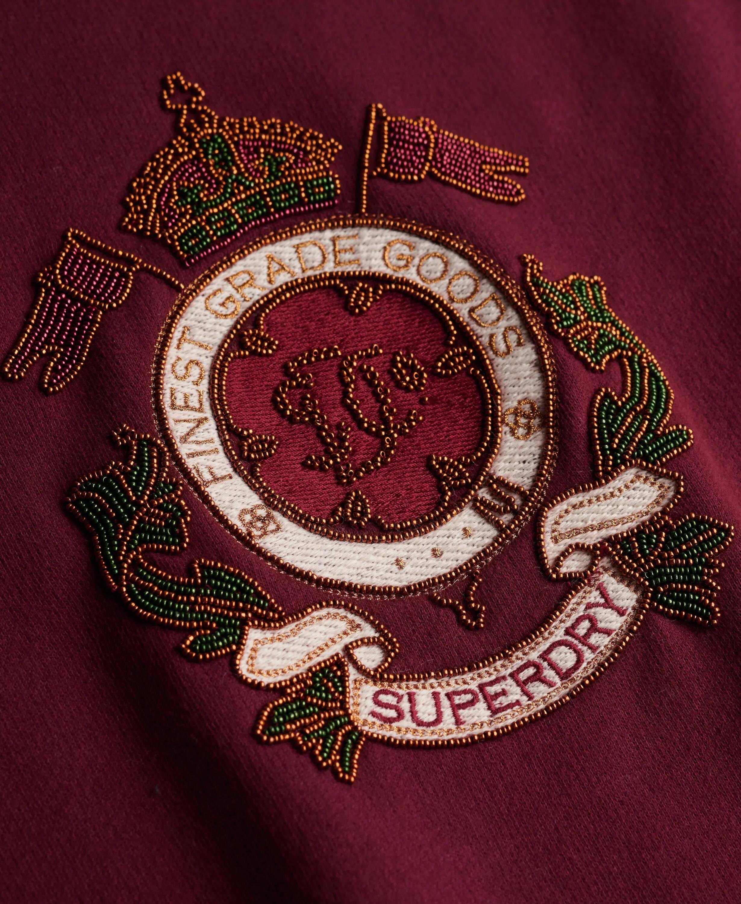 superdry Felpa Crest Loose Girocollo Vestibilità Ampia – BURGUNDY 6/7