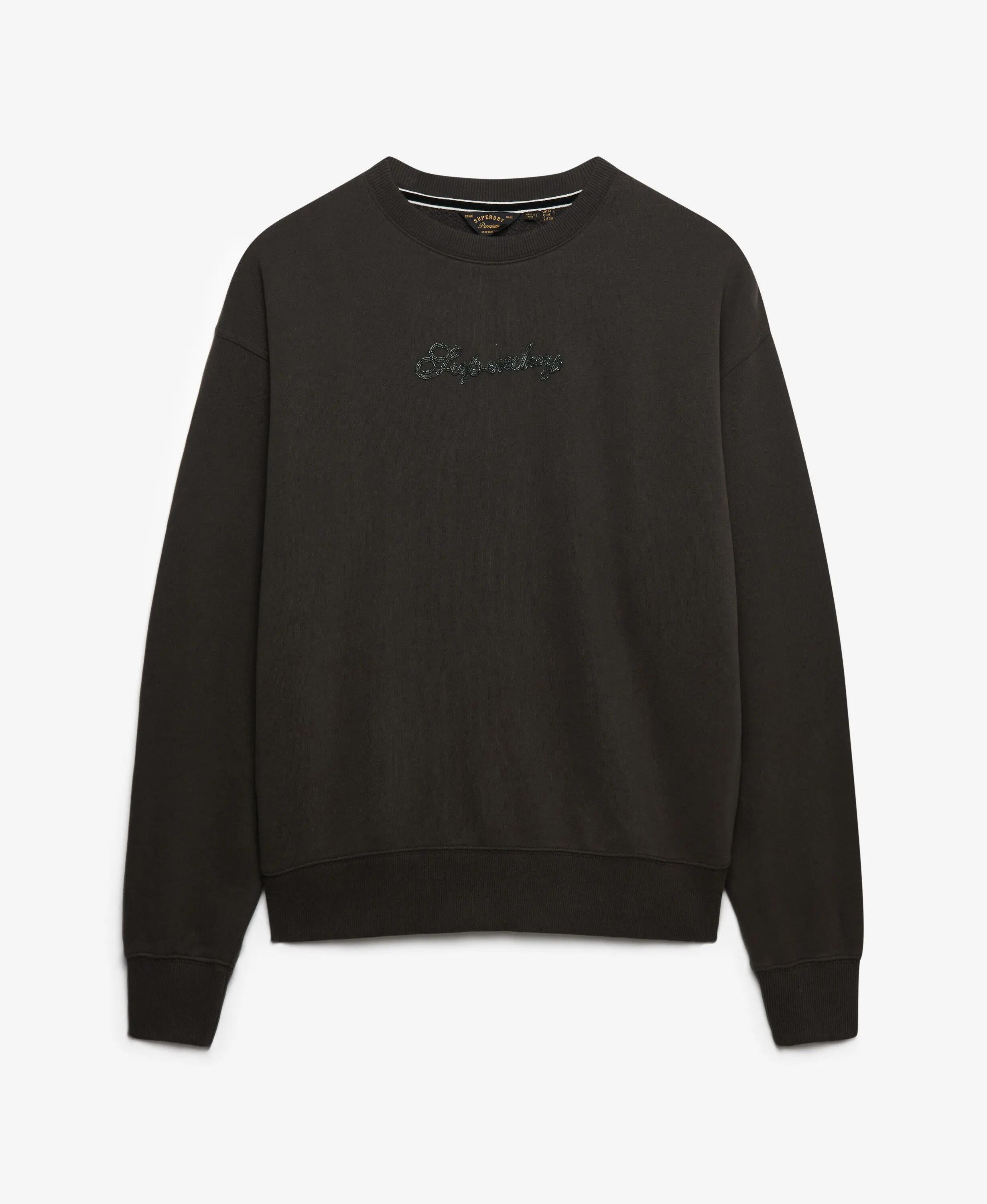 superdry Felpa Script Brand Loose girocollo in cotone biologico – PHANTOM 7/7