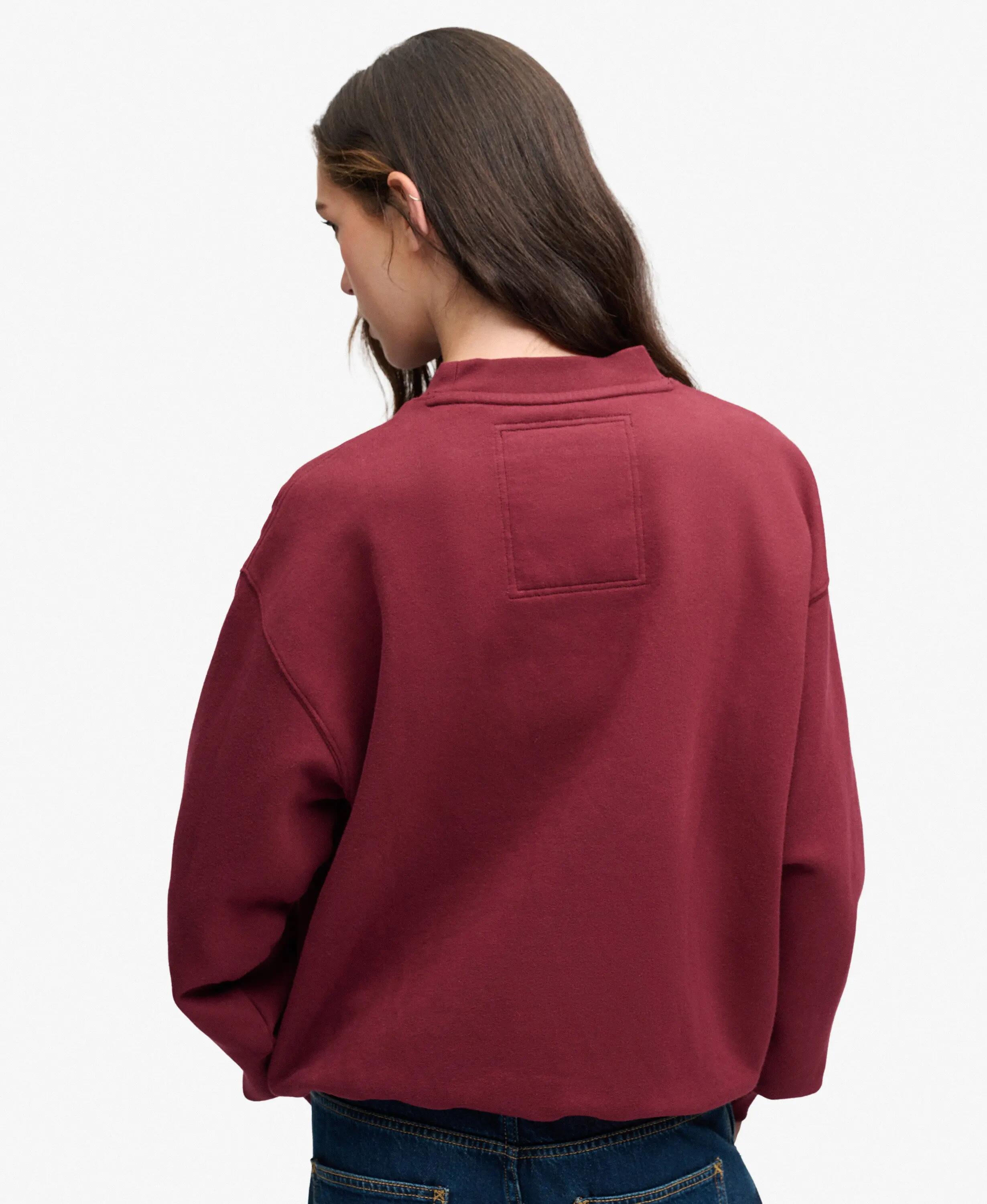 superdry Felpa Crest Loose Girocollo Vestibilità Ampia – BURGUNDY 5/7