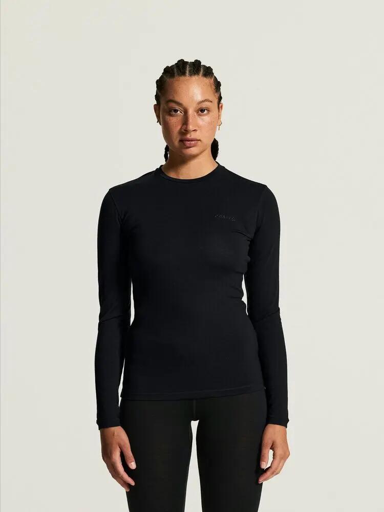 craft Camisola manga longa 95% lã merino para mulher – Black/Melange 6/7