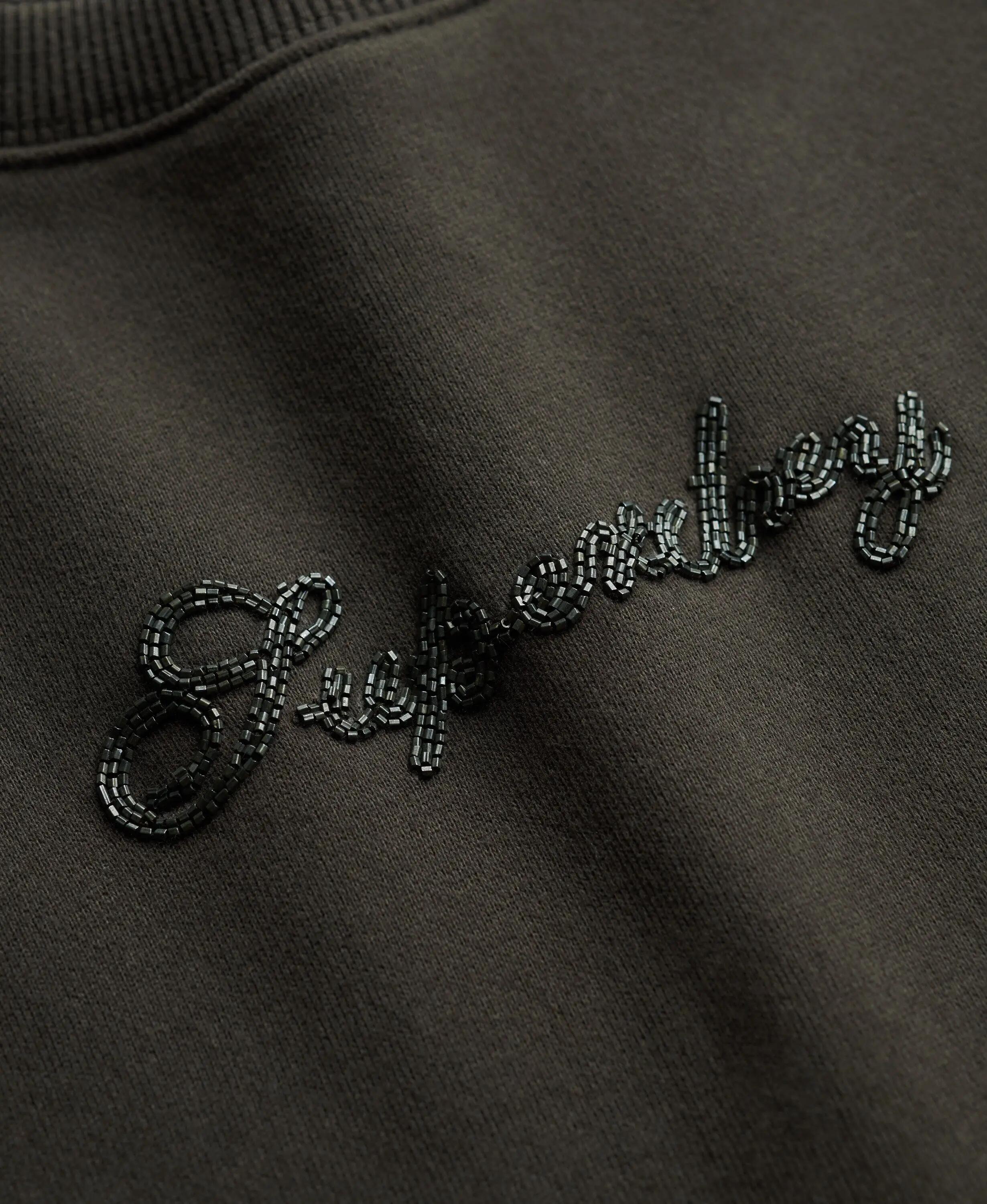 superdry Felpa Script Brand Loose girocollo in cotone biologico – PHANTOM 6/7