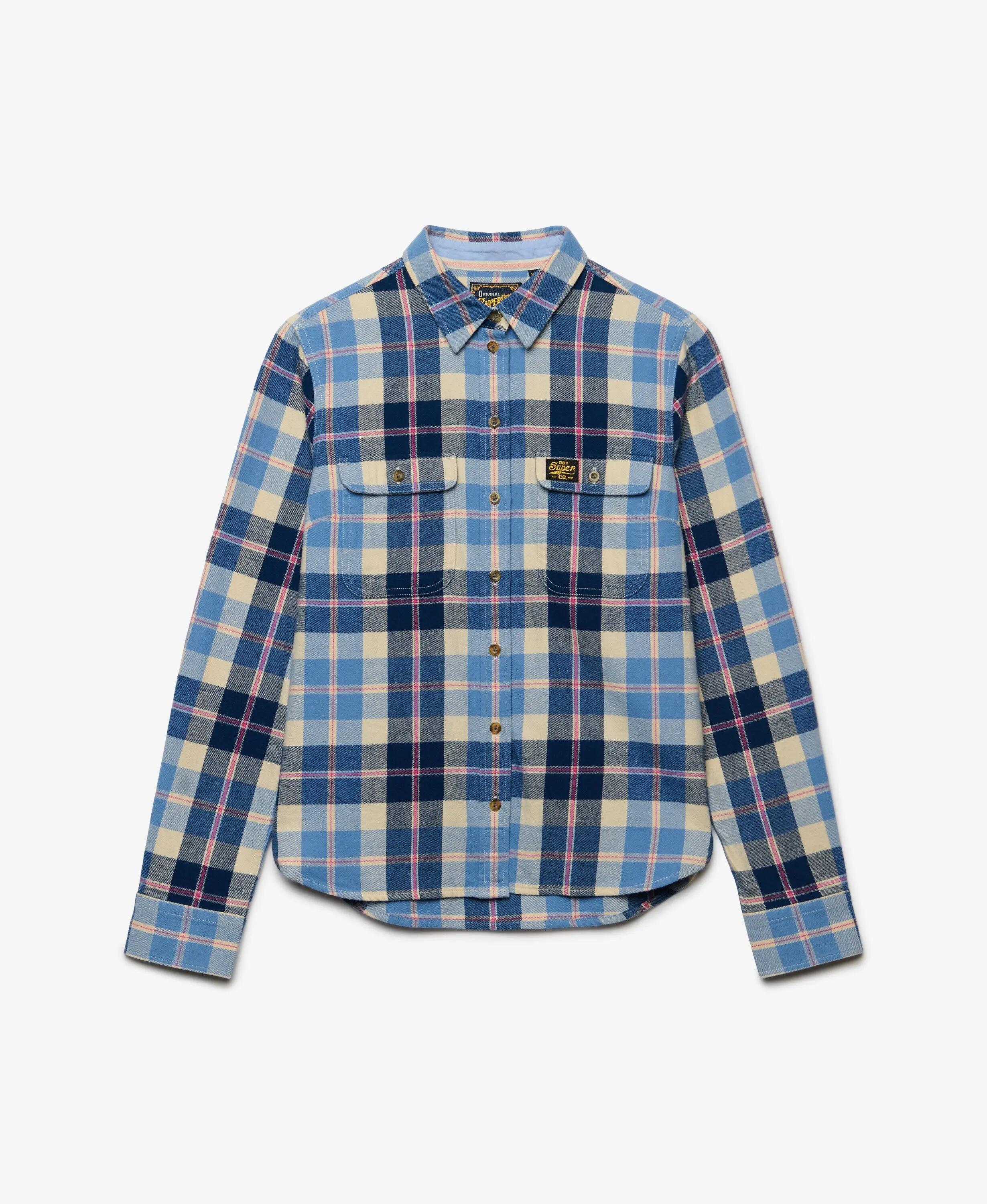 superdry Camisa Lumberjack em flanela xadrez – Classic Blue Check 7/7