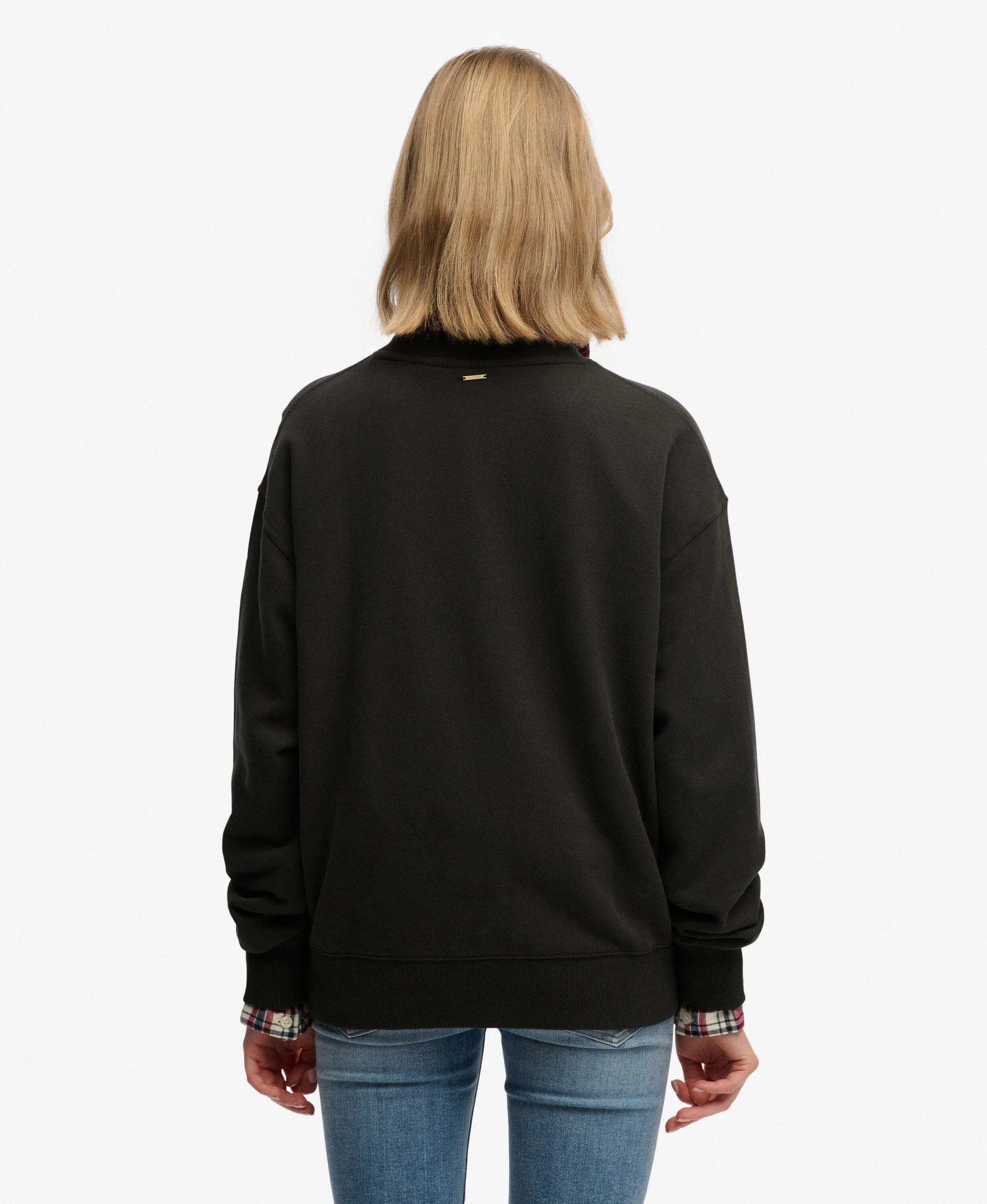 superdry Felpa Script Brand Loose girocollo in cotone biologico – PHANTOM 5/7